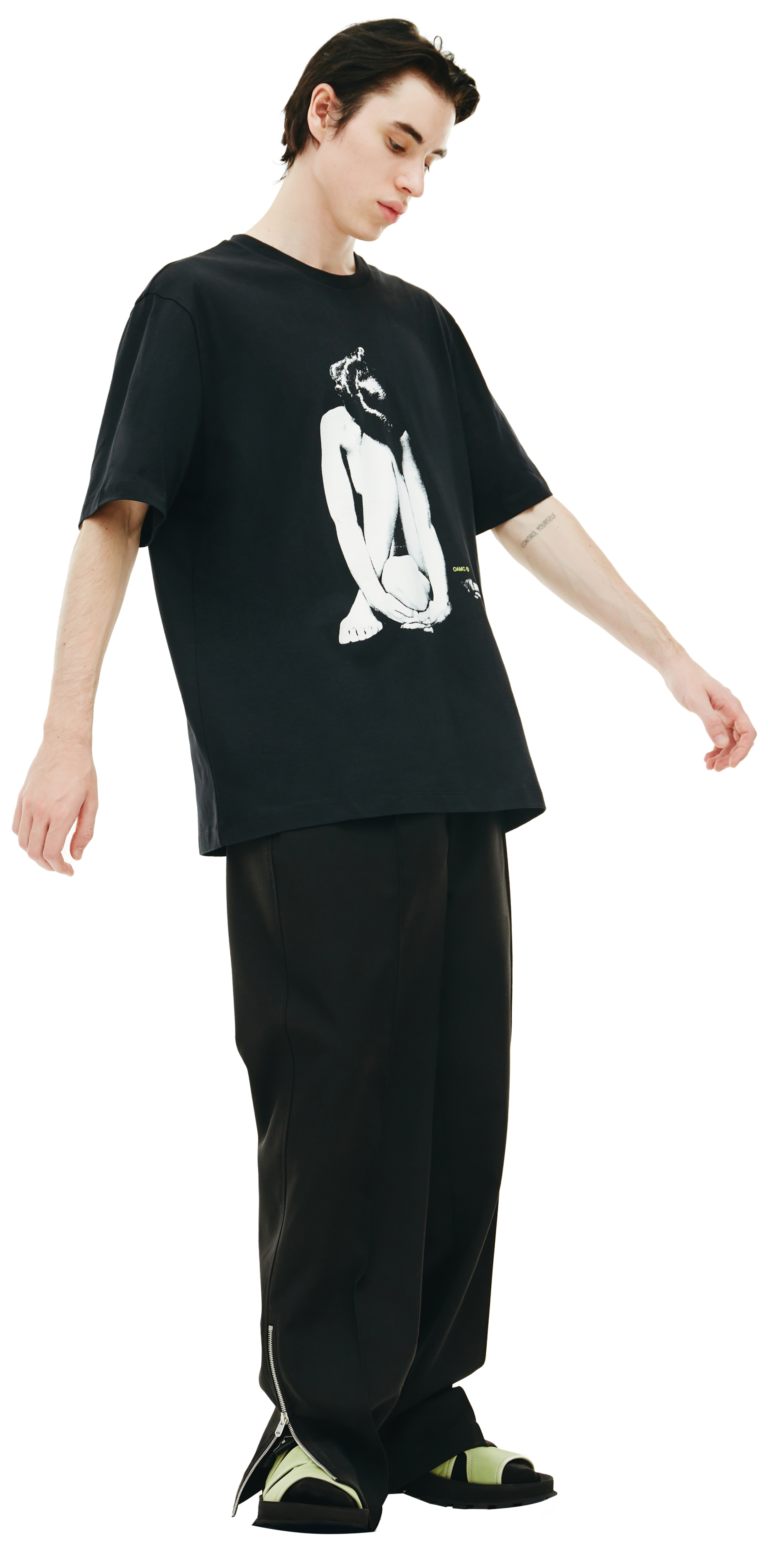 OAMC Черная футболка с принтом