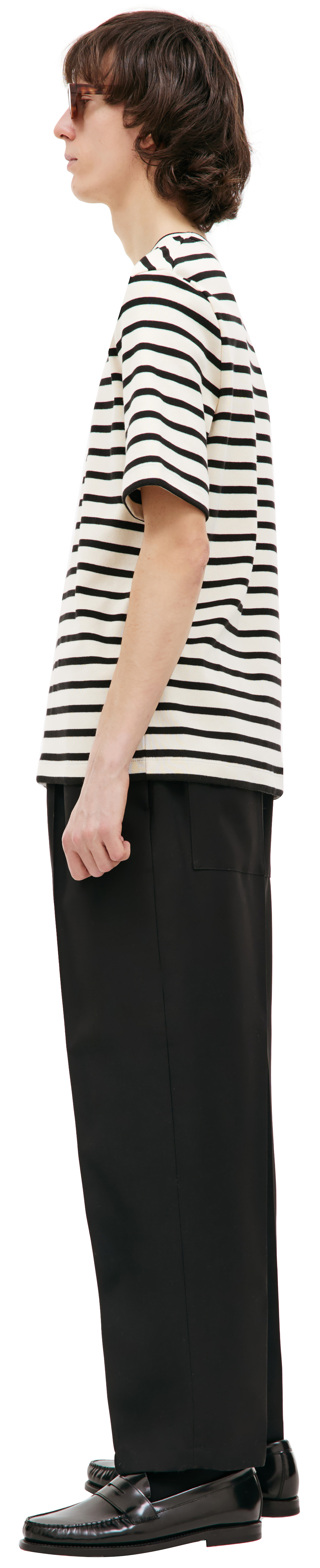 Jil Sander Хлопковая футболка в полоску