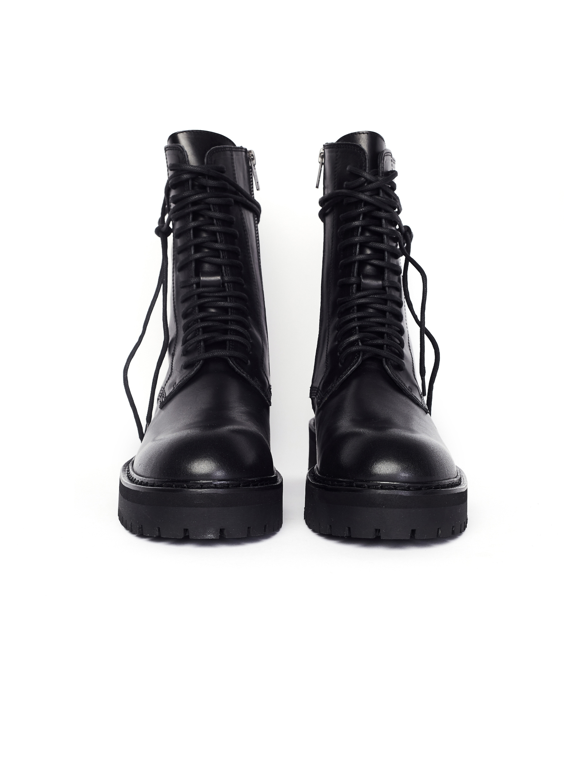 Ann Demeulemeester Армейские ботинки из черной кожи