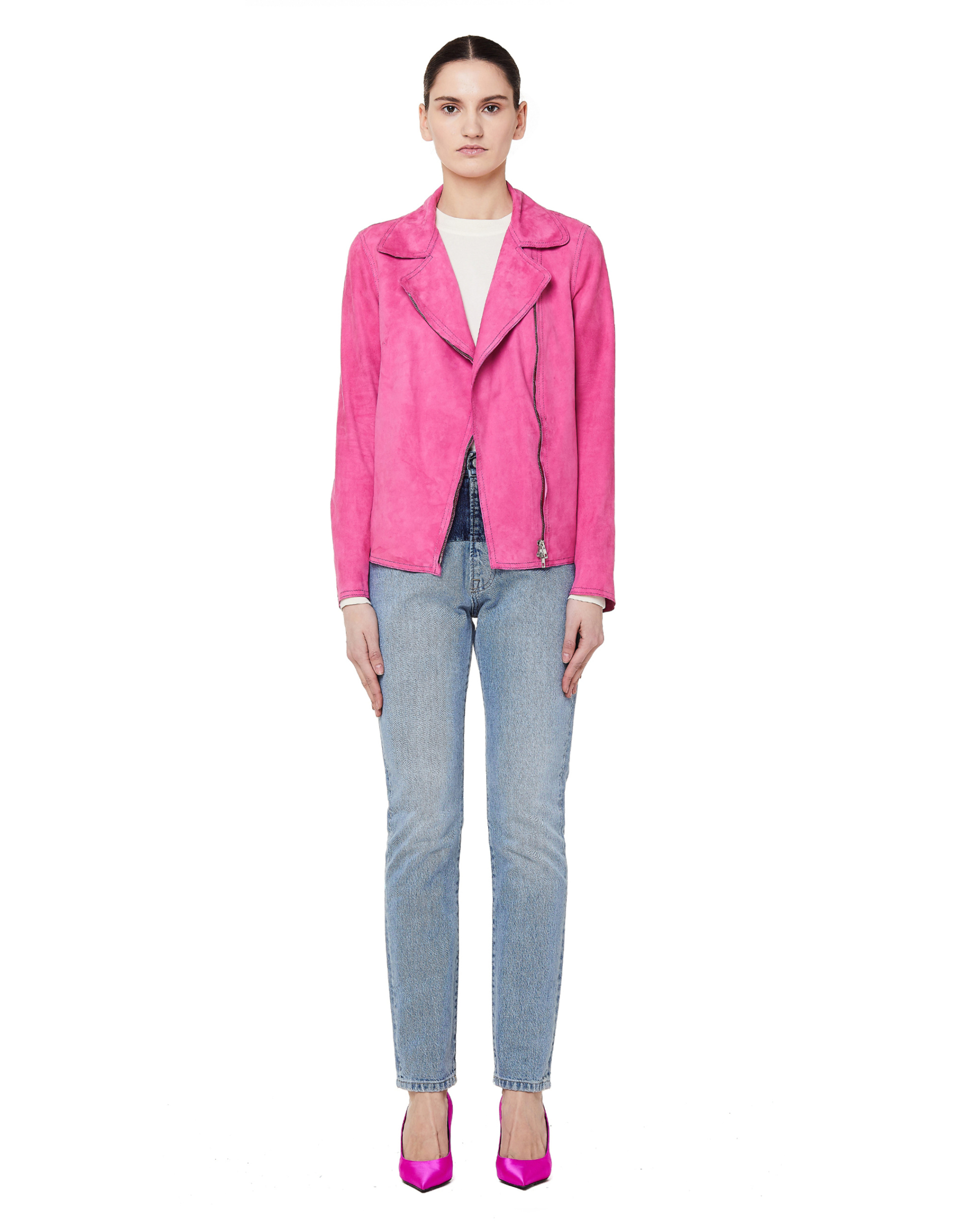 Salvatore Santoro Розовая кожаная куртка-косуха