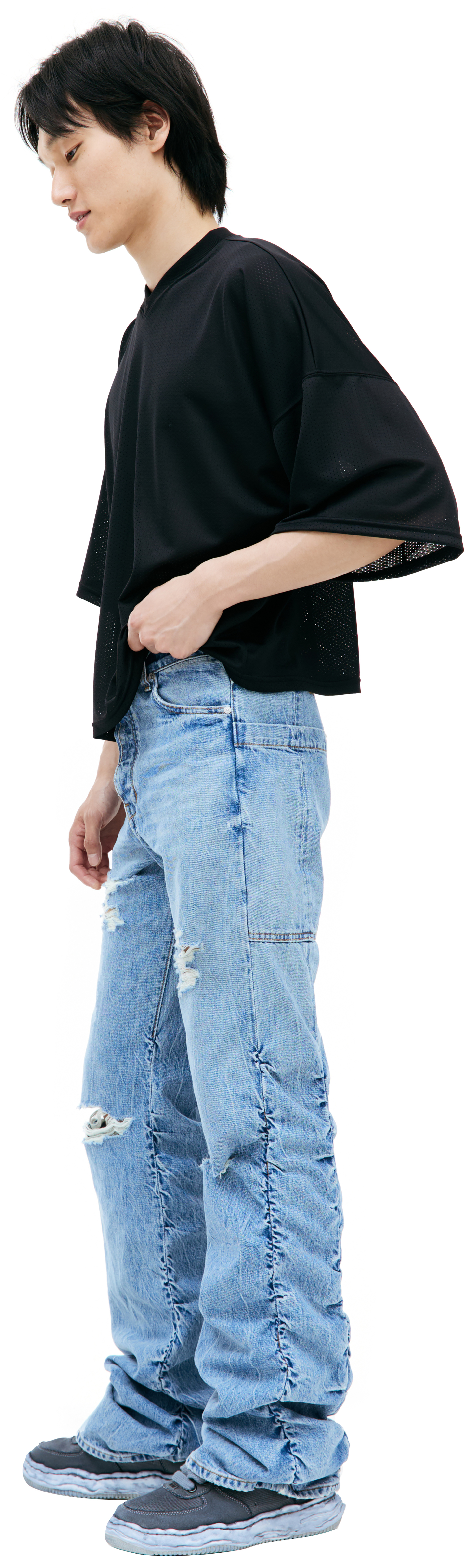 B1ARCHIVE Узкие джинсы с драпировкой