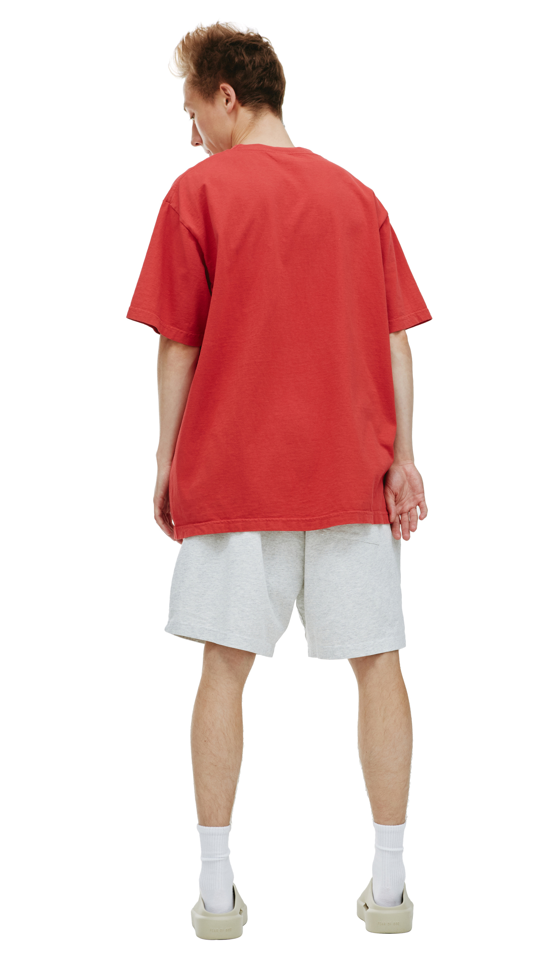 SPORTY & RICH Красная футболка с принтом Apple SRHC