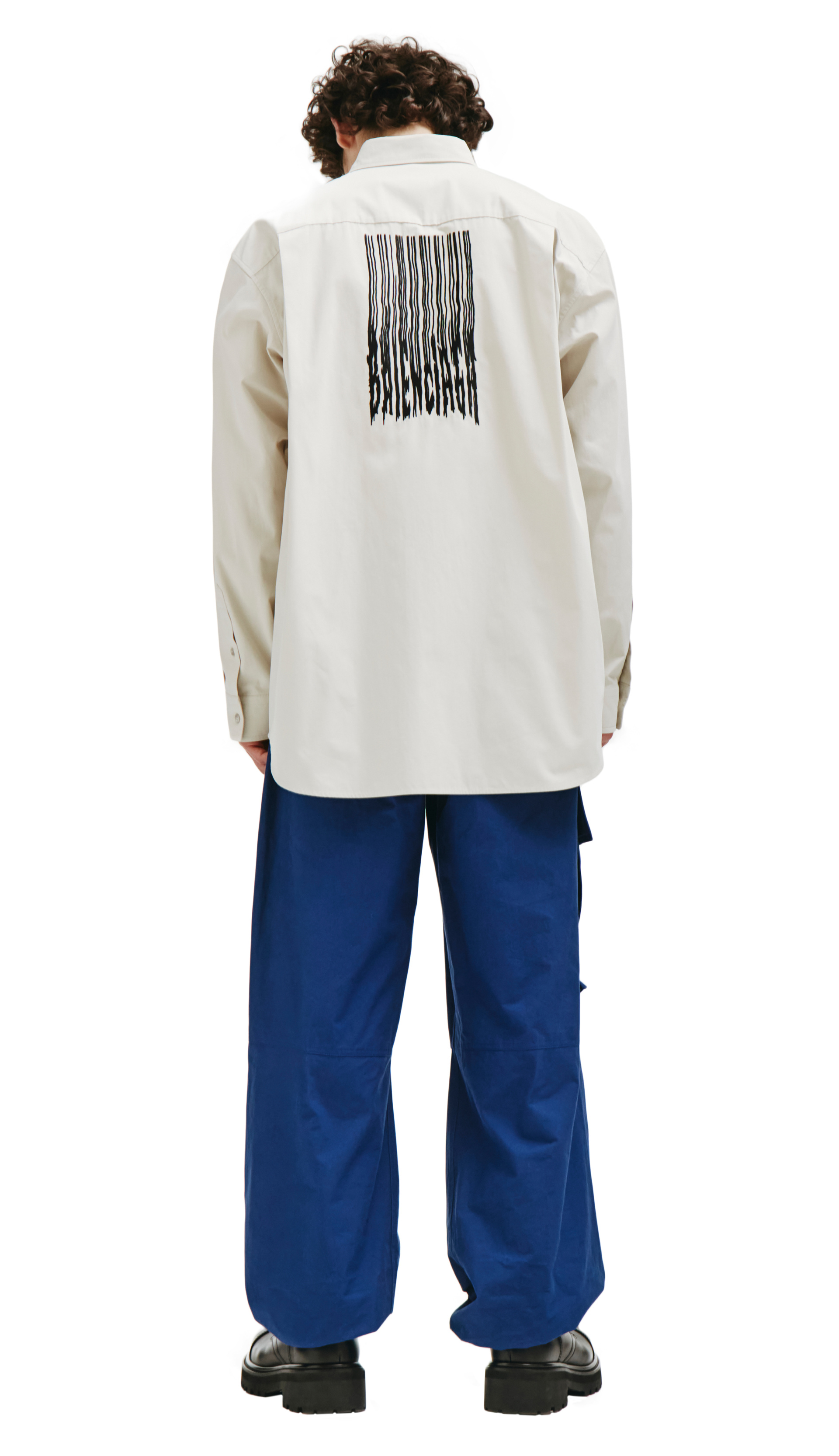 Balenciaga Бежевая рубашка с принтом