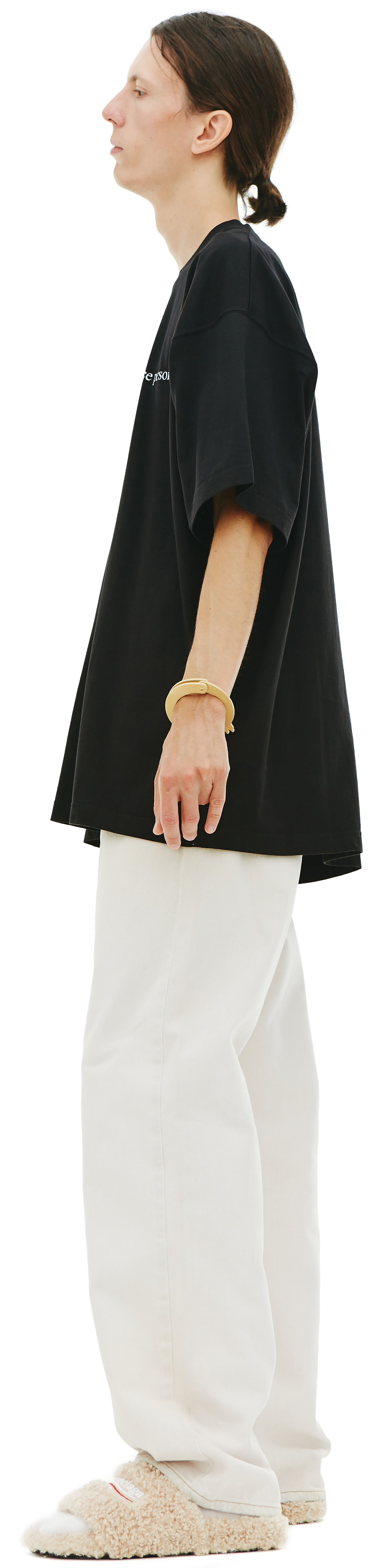 VETEMENTS Черная футболка с принтом