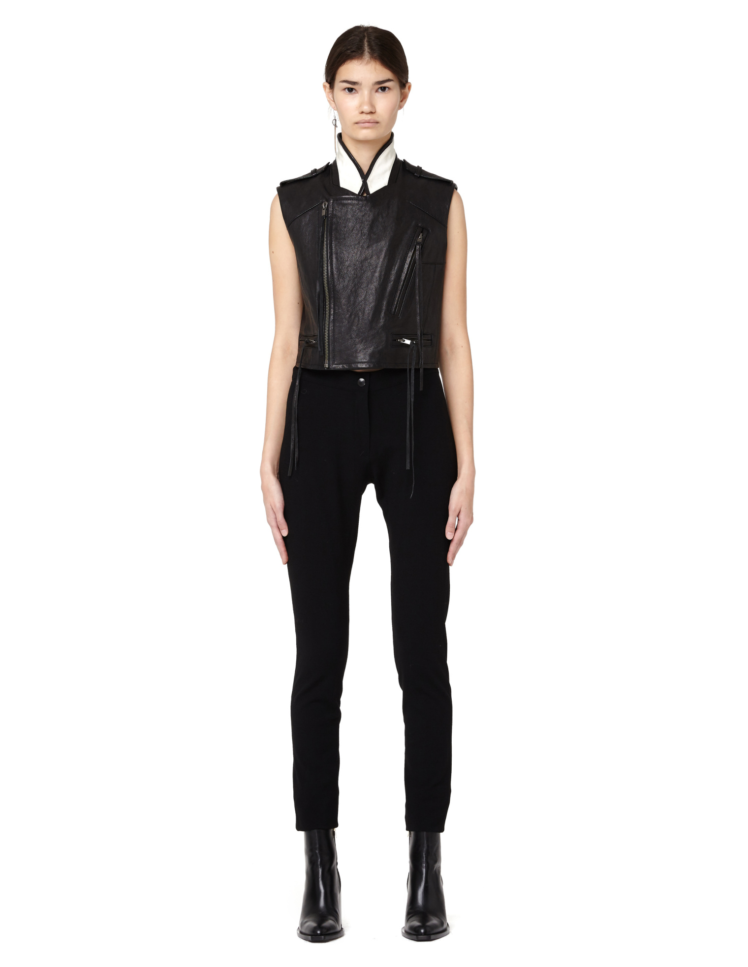 Haider Ackermann Кожаный жилет с ручным принтом