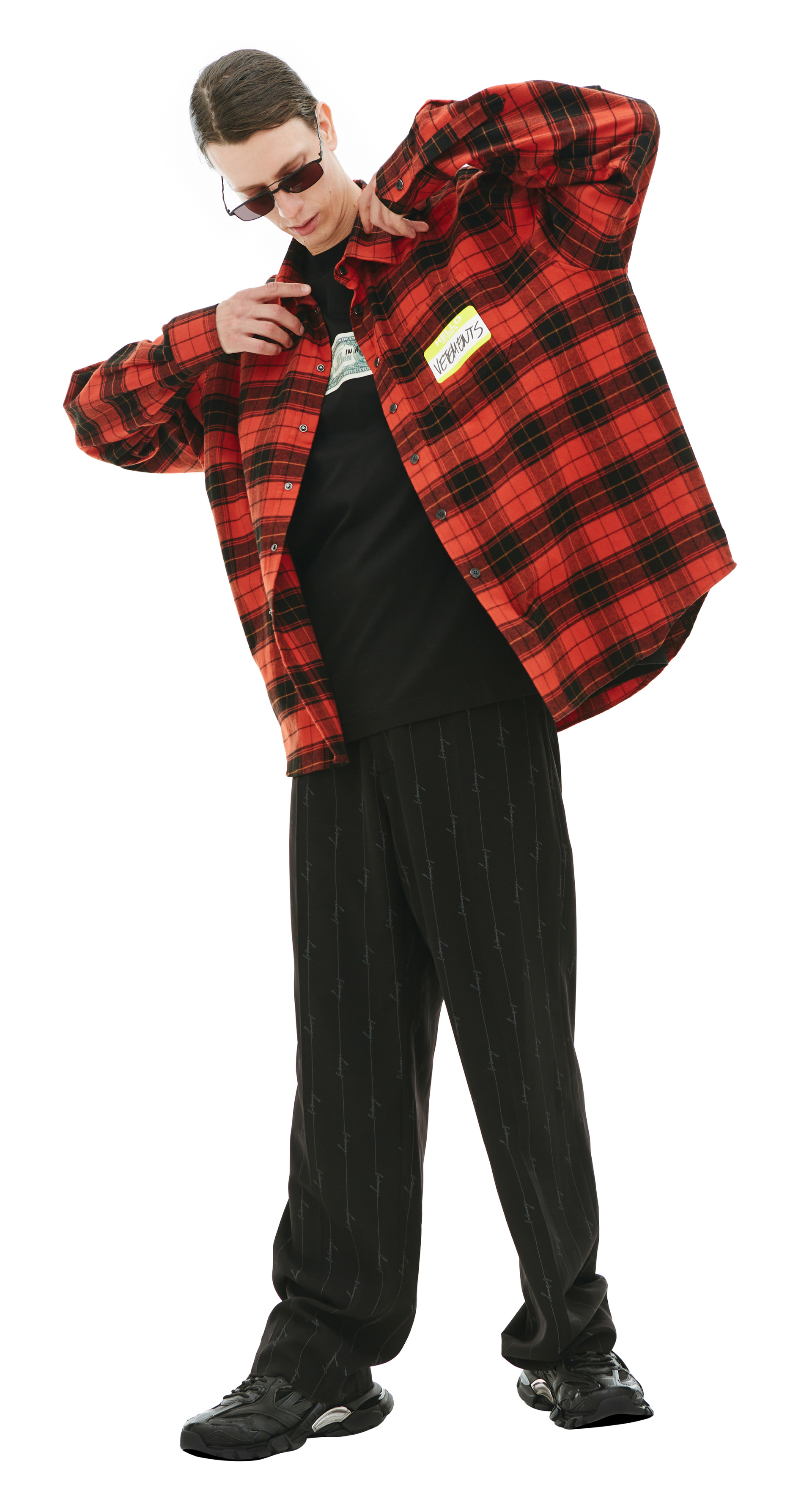 VETEMENTS Клетчатая рубашка с принтом