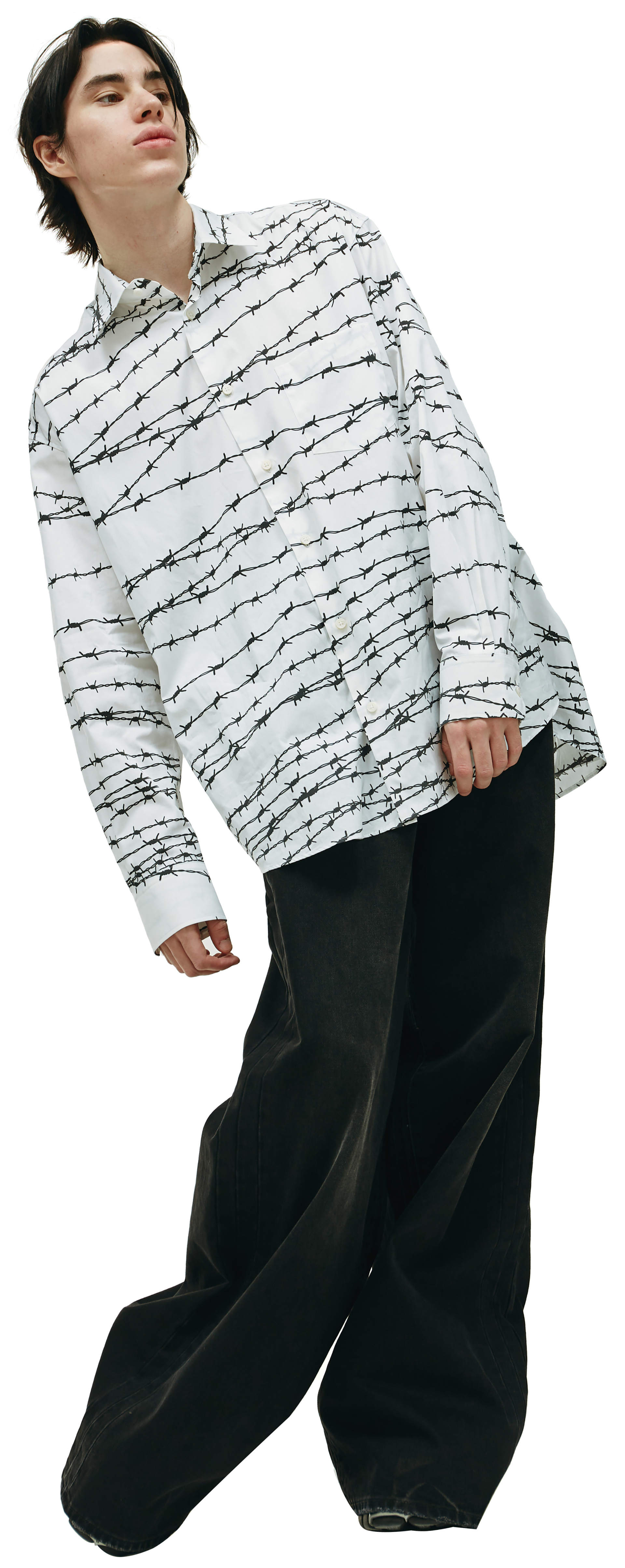 VETEMENTS Оверсайз рубашка с монопринтом