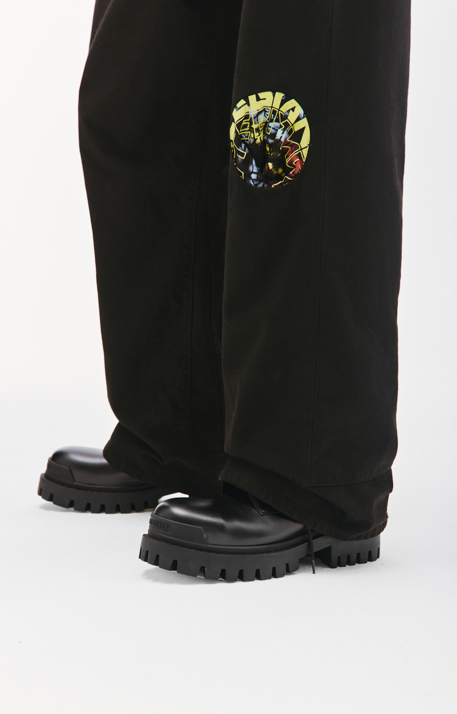 Raf Simons Широкие джинсы с графичными карманами