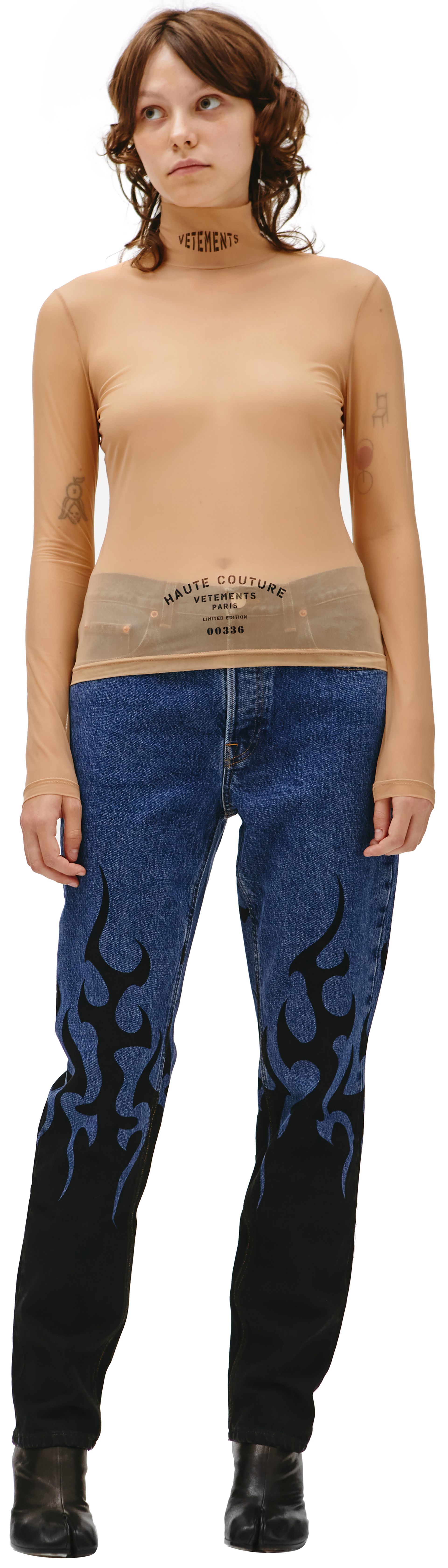 VETEMENTS Прозрачный топ с логотипом