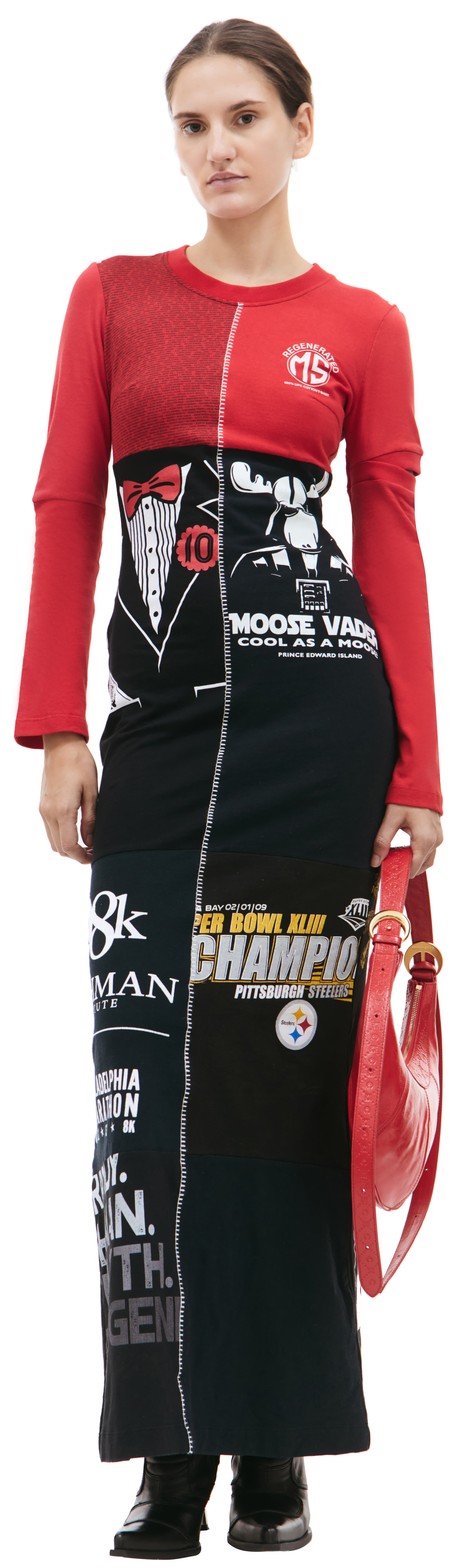 MARINE SERRE Платье макси в стиле пэчворк