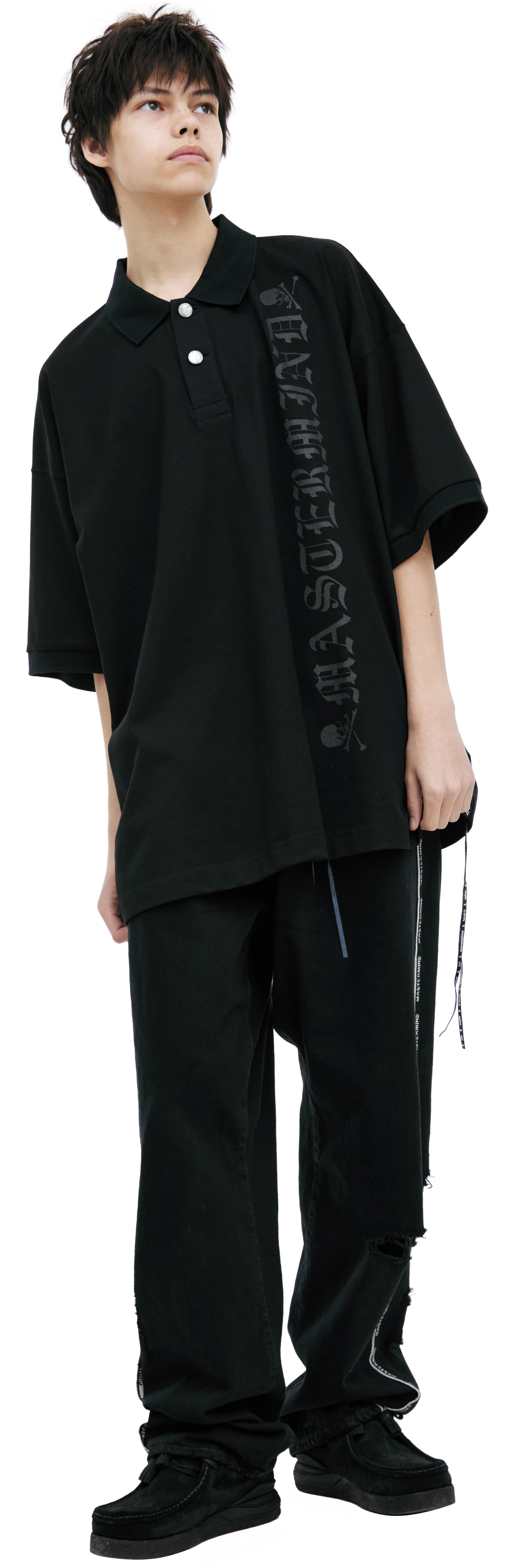 Mastermind WORLD Черное поло с логотипом