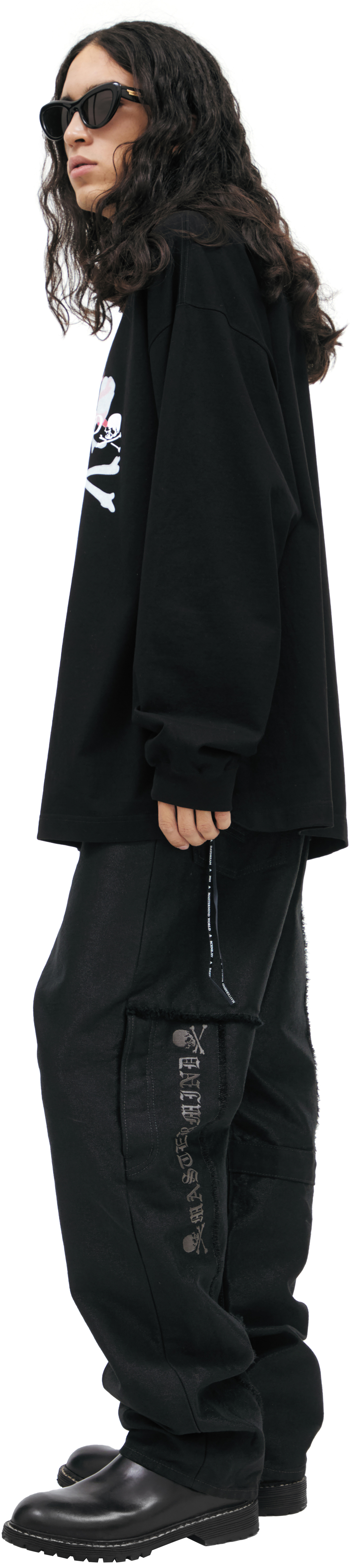 Mastermind WORLD Черный лонгслив с принтом