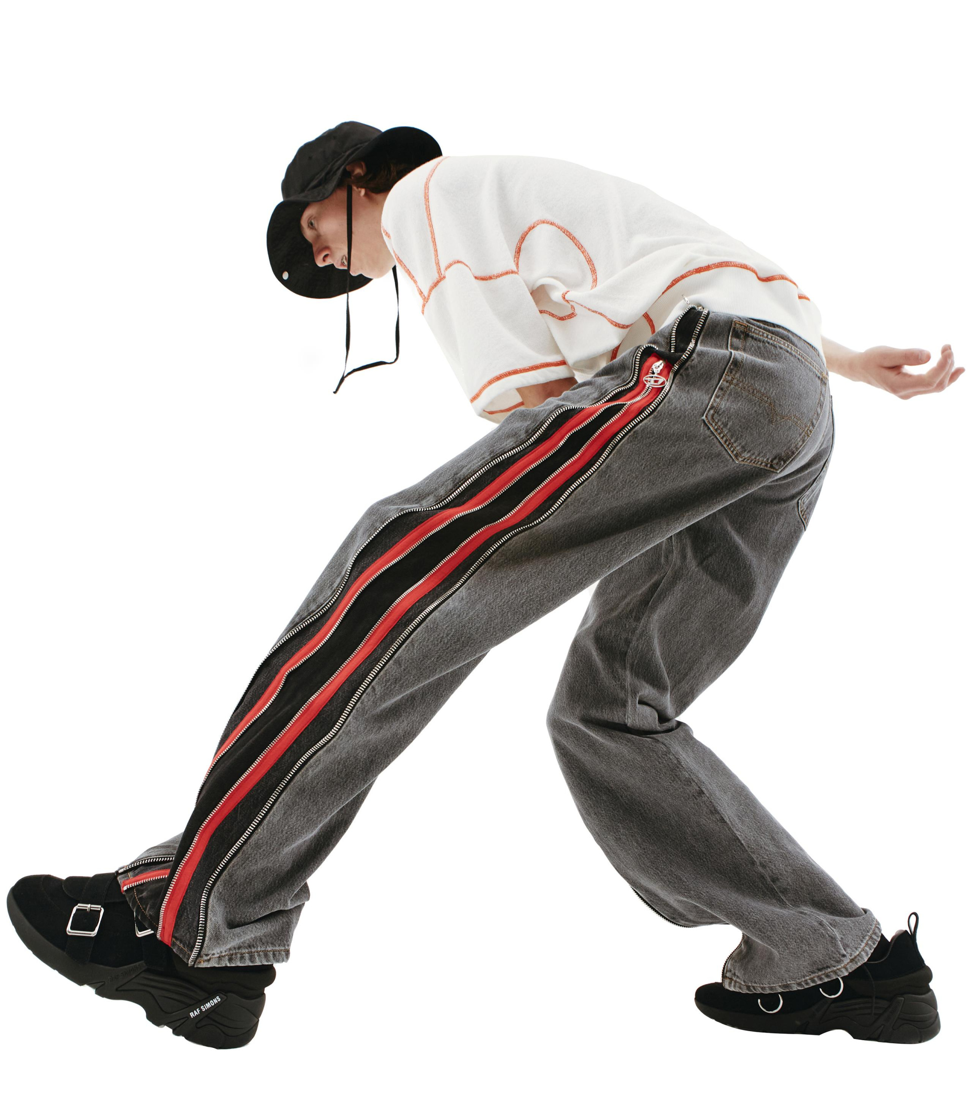 Diesel Широкие джинсы с лампасами