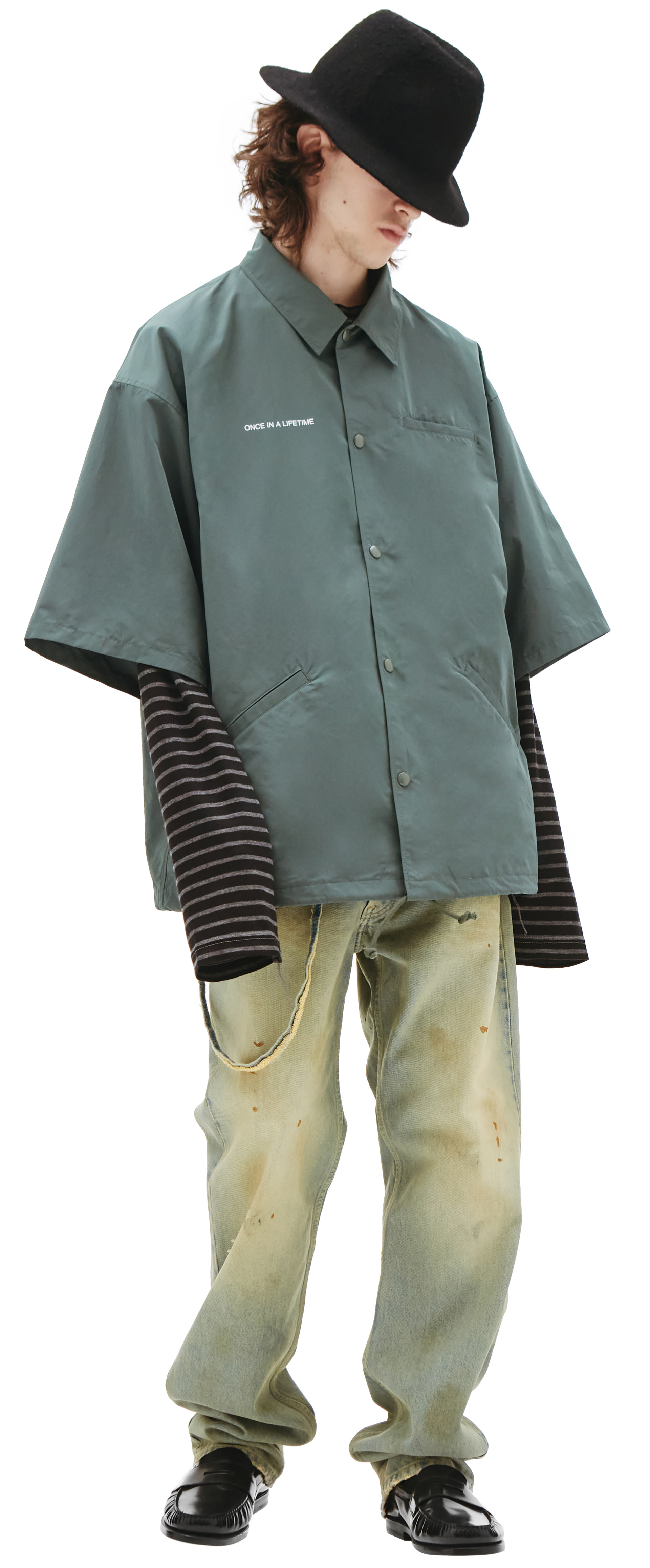 Undercover Нейлоновая рубашка с коротким рукавом