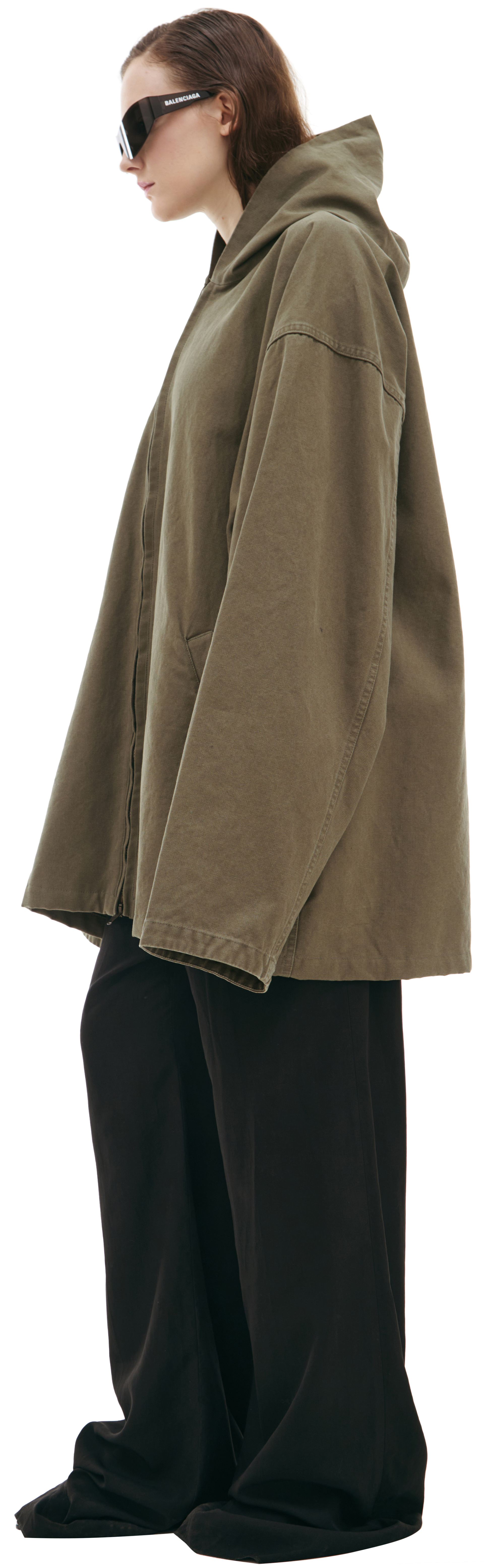 Balenciaga Хаки куртка с капюшоном