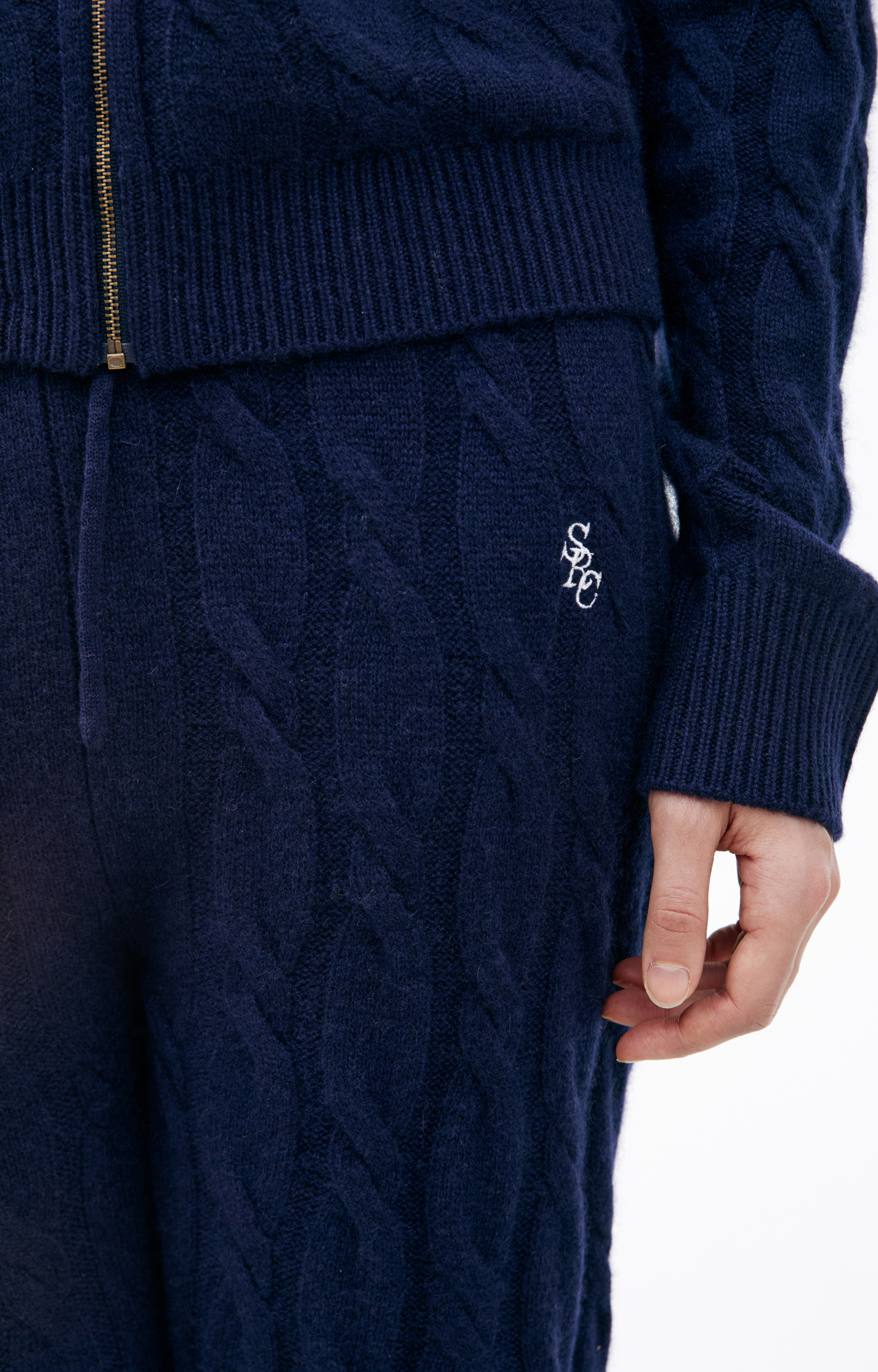 SPORTY & RICH Кашемировые брюки в крупную вязку