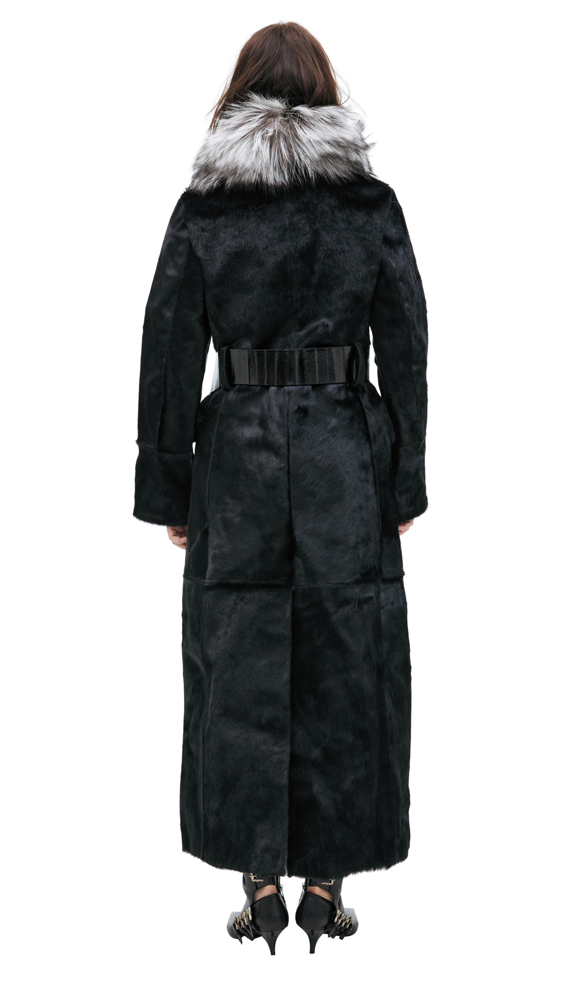 Enfants Riches Déprimés Кожаный плащ с мехом