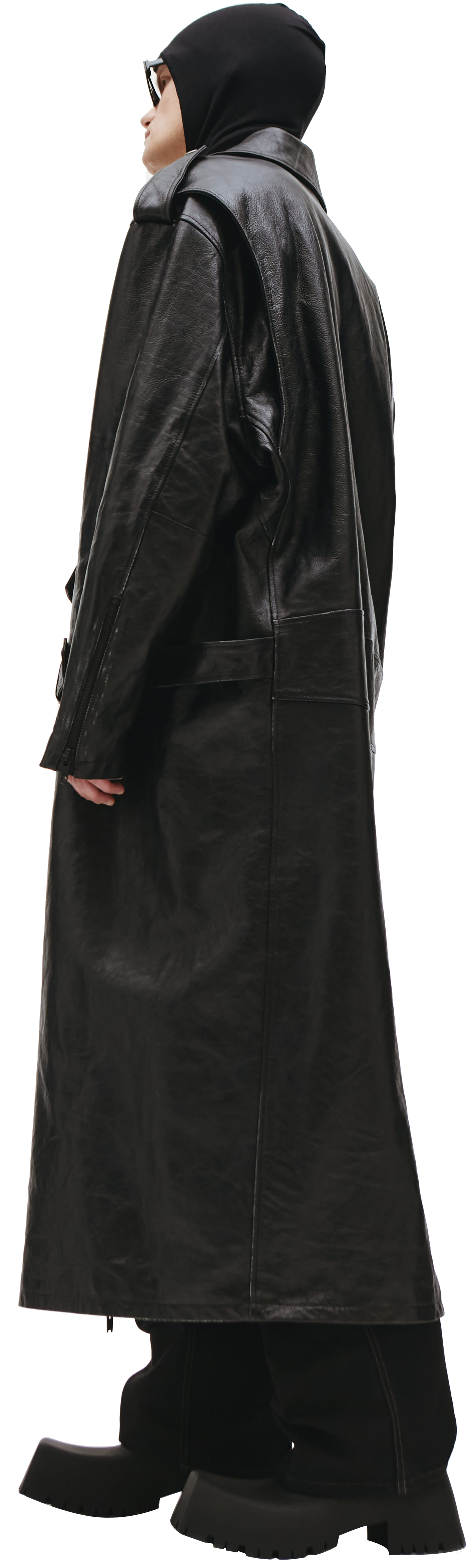 Balenciaga Кожаный длинный плащ