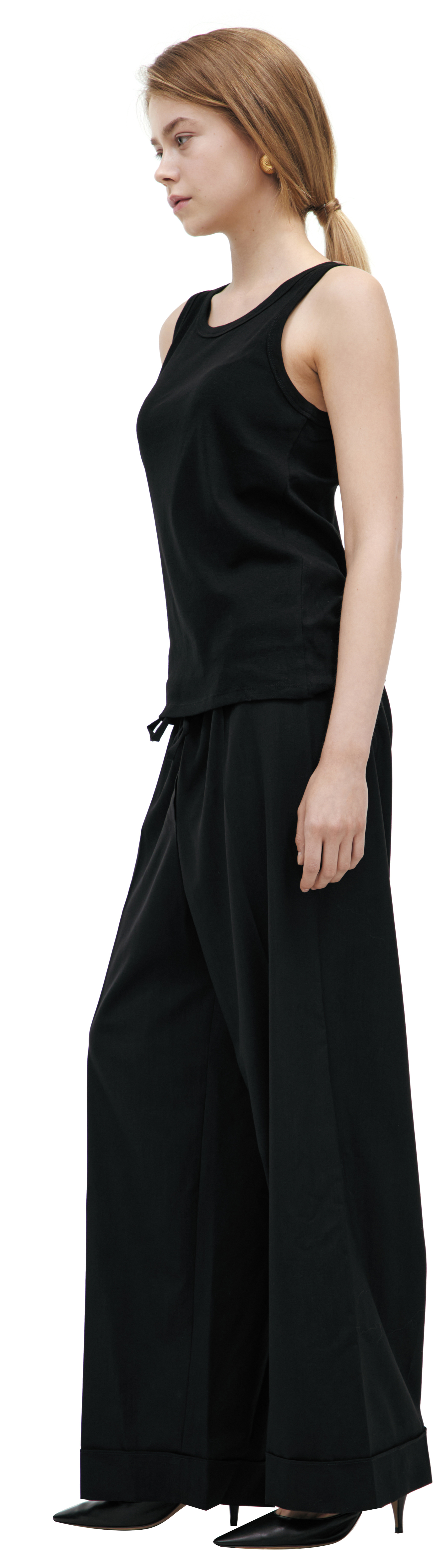 The Row Черный топ из хлопка