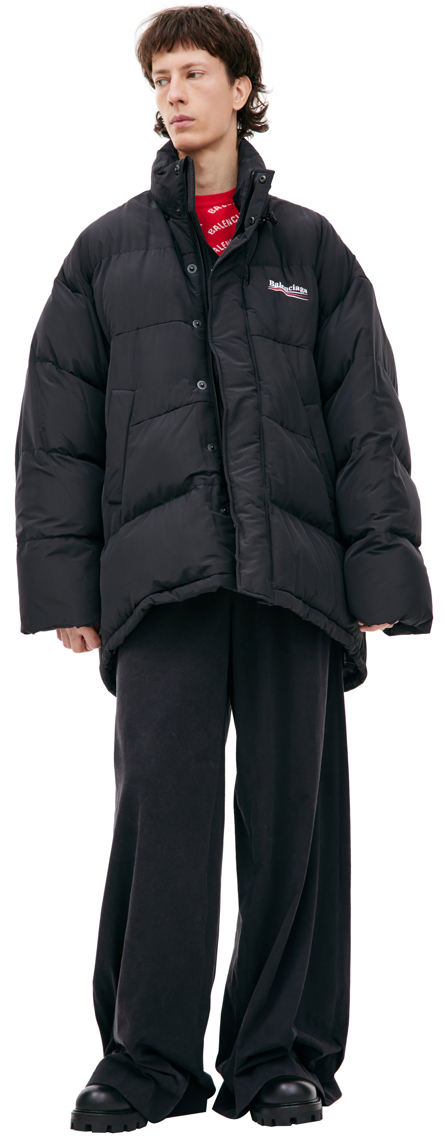 Balenciaga Оверсайз пуховик с логотипом