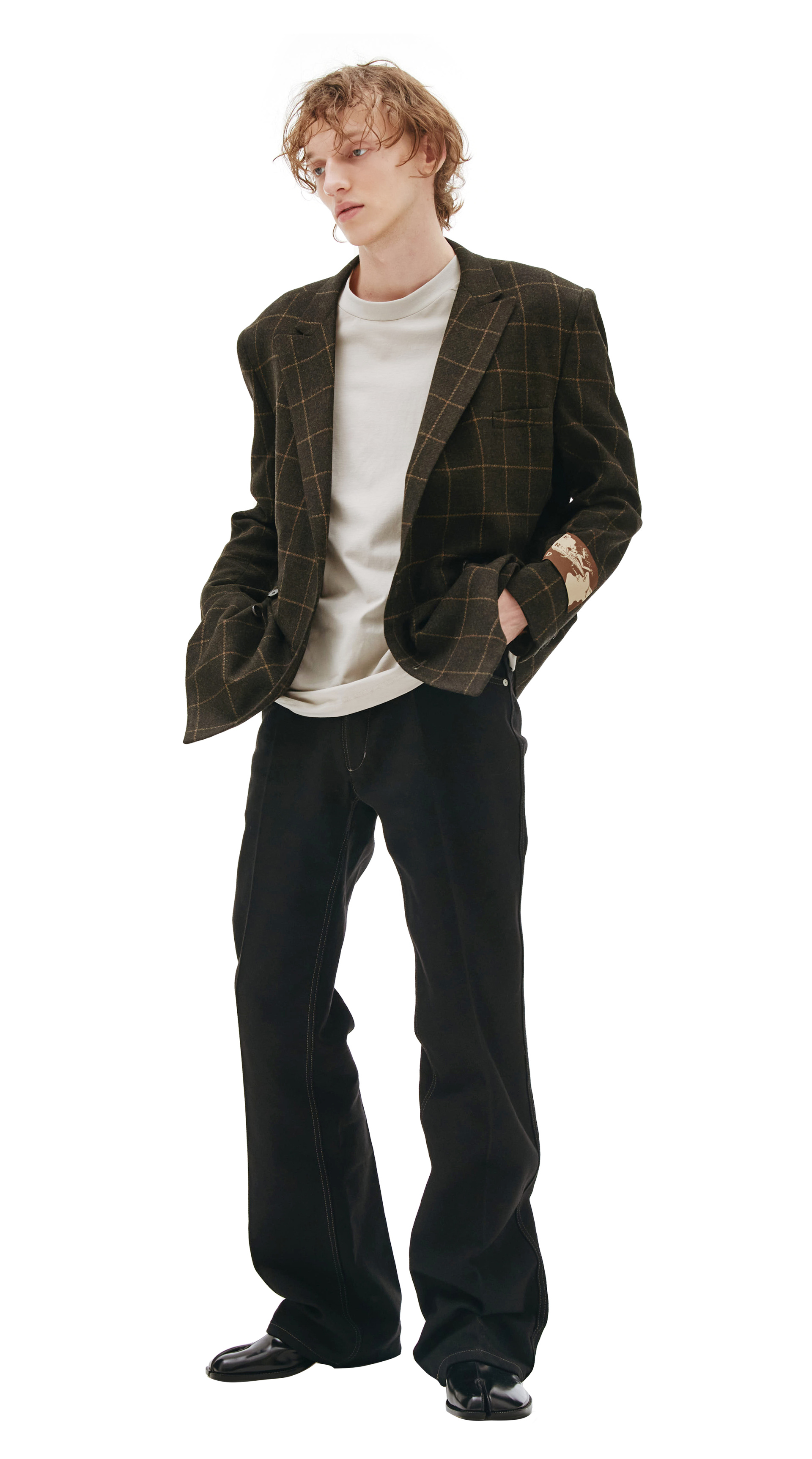 Enfants Riches Déprimés Двубортный пиджак из шерсти в клетку