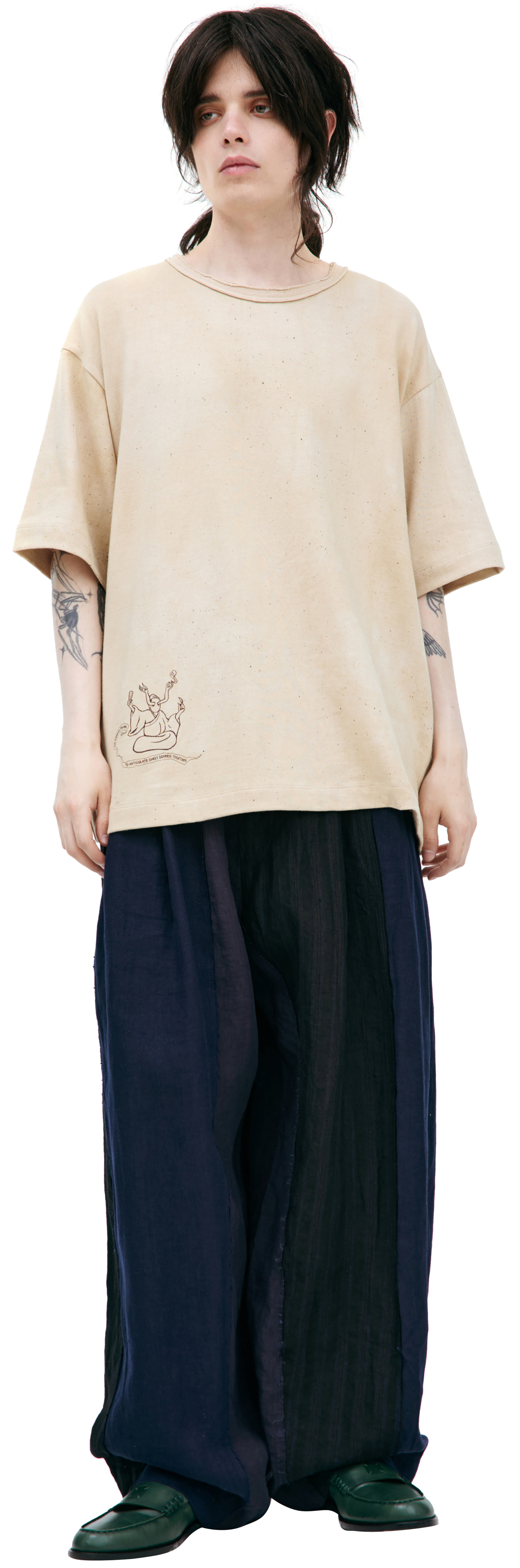 Ziggy Chen Футболка-0M2520203 в черной краске, песочная