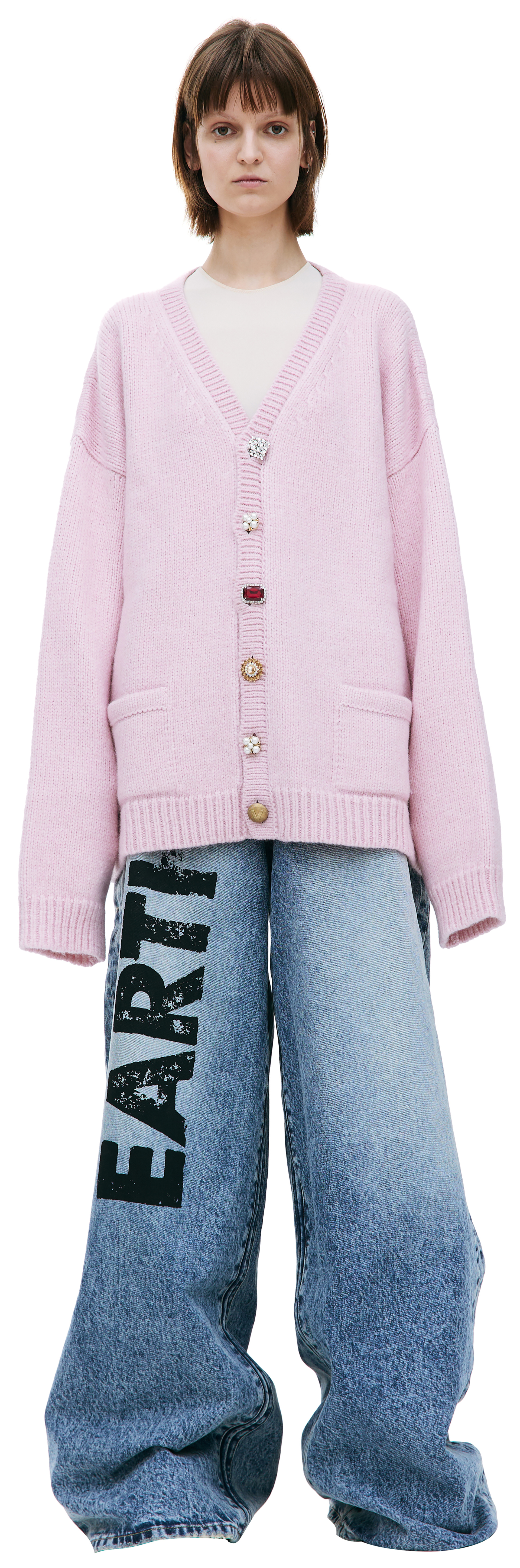 VETEMENTS Оверсайз кардиган с декоративными пуговицами