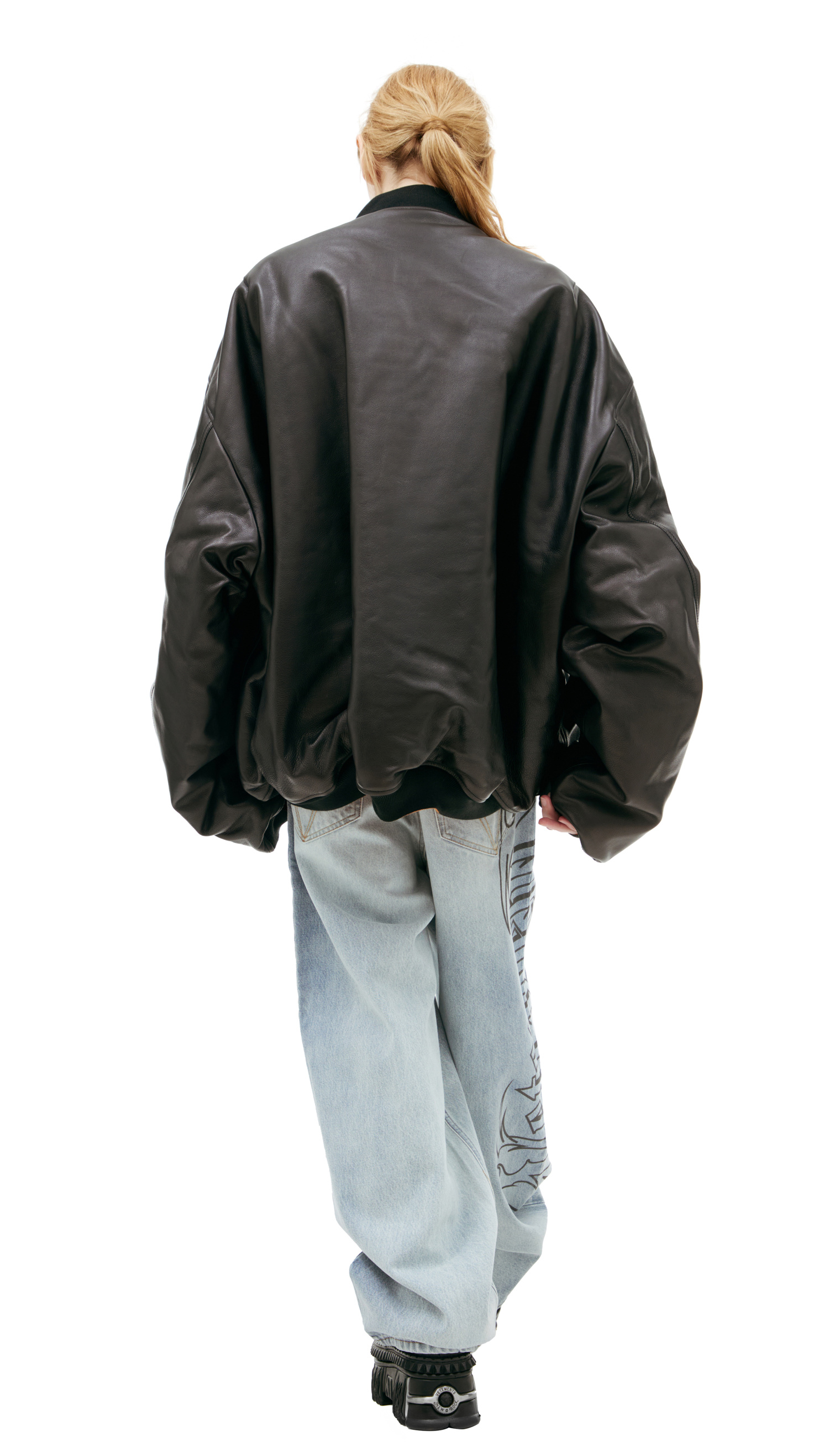 VETEMENTS Черный бомбер из кожи