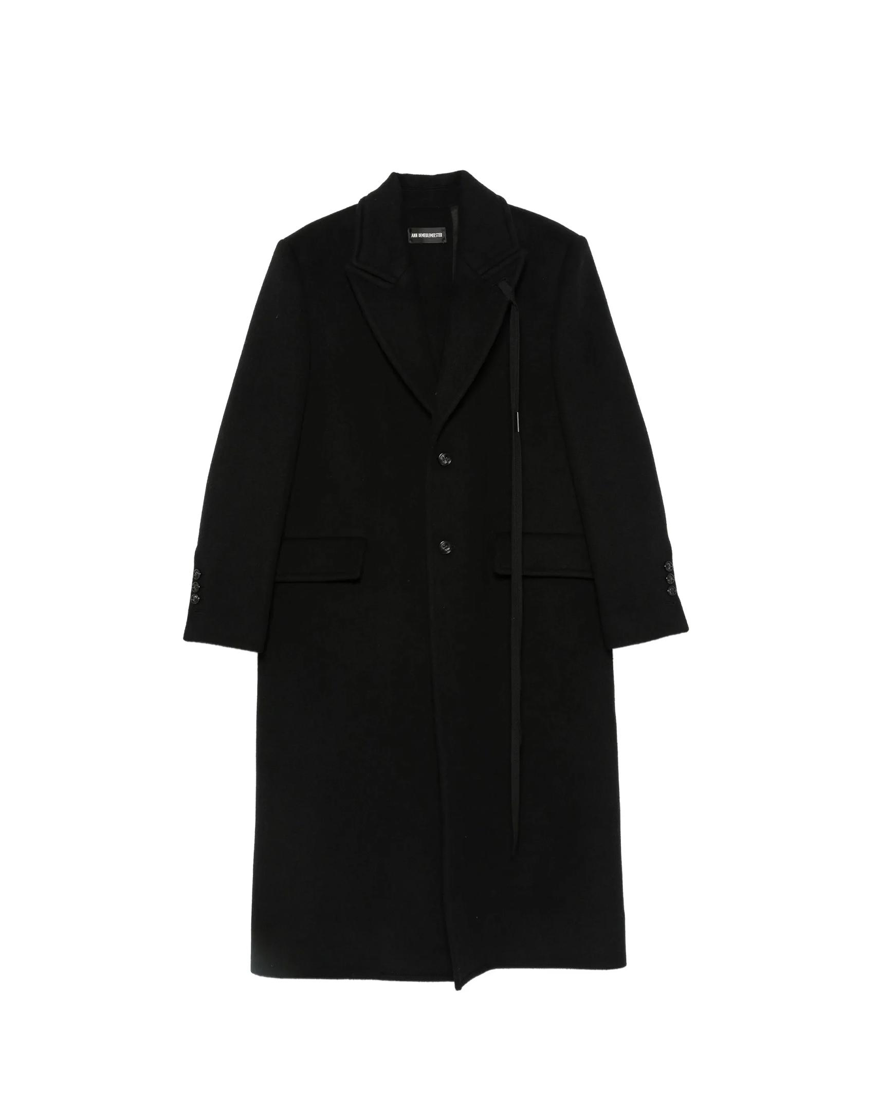 Ann Demeulemeester Черное пальто на пуговицах