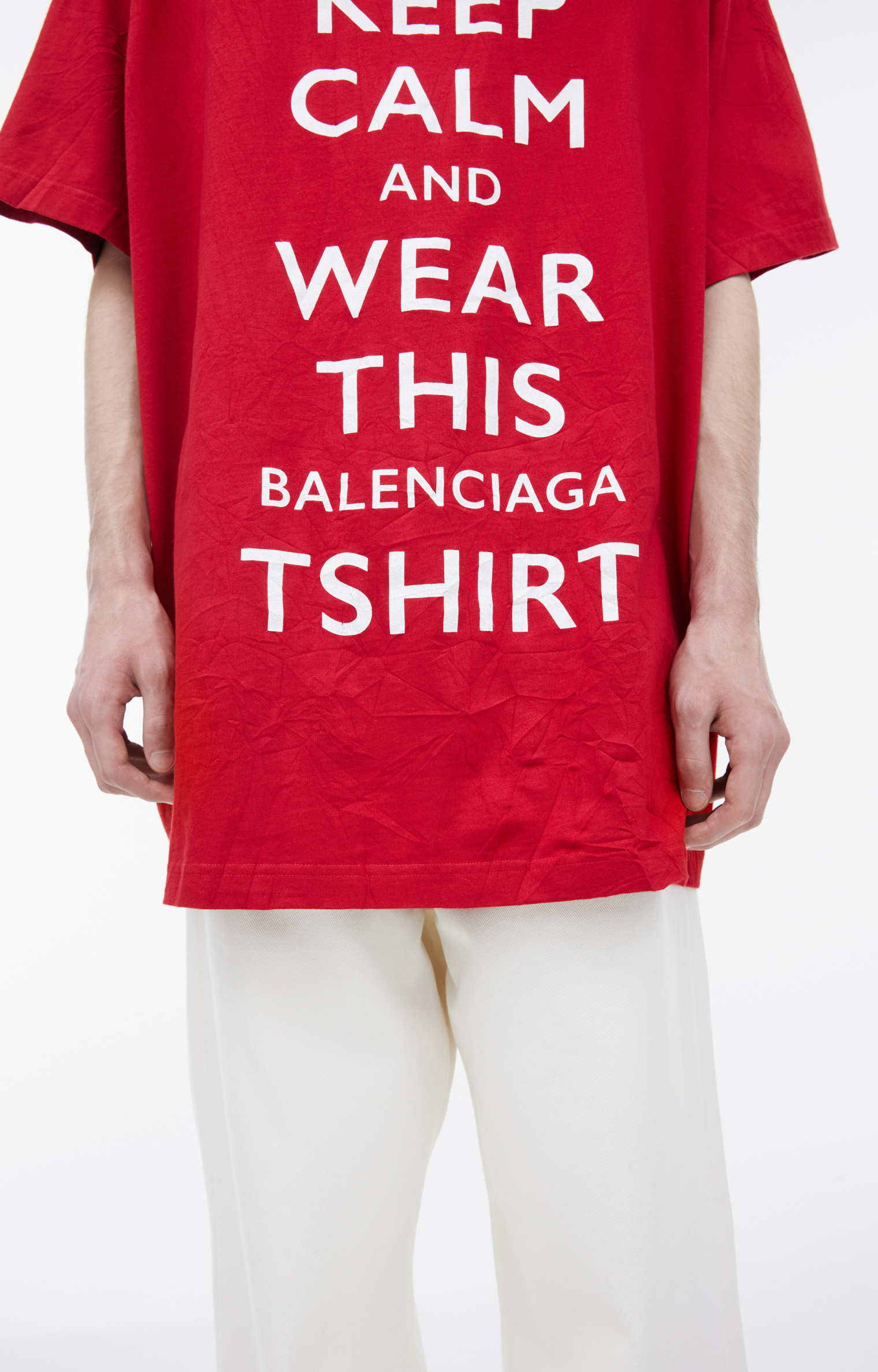 Balenciaga Красная футболка оверсайз