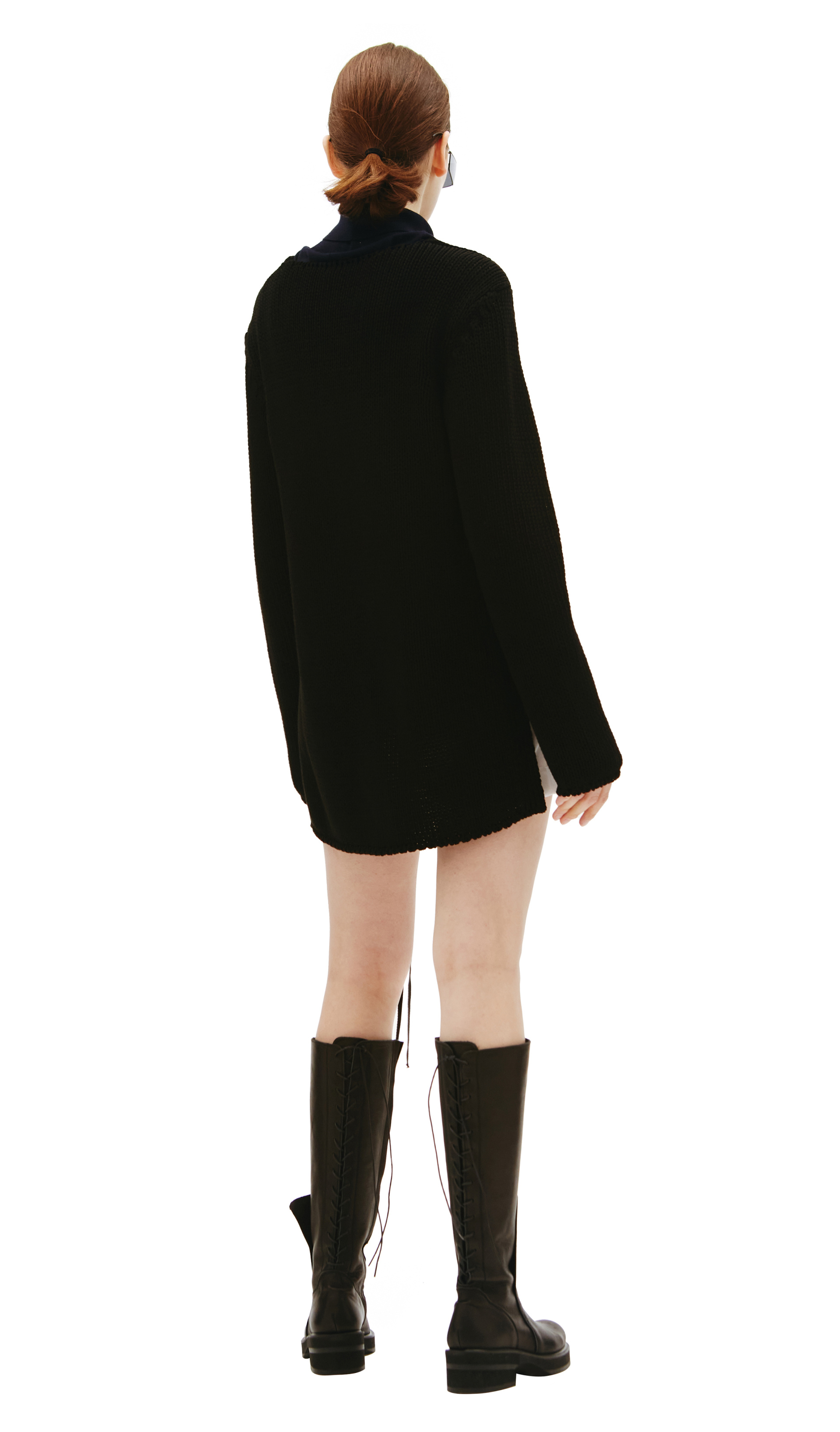 Ann Demeulemeester Черный свитер Irene с разрезами