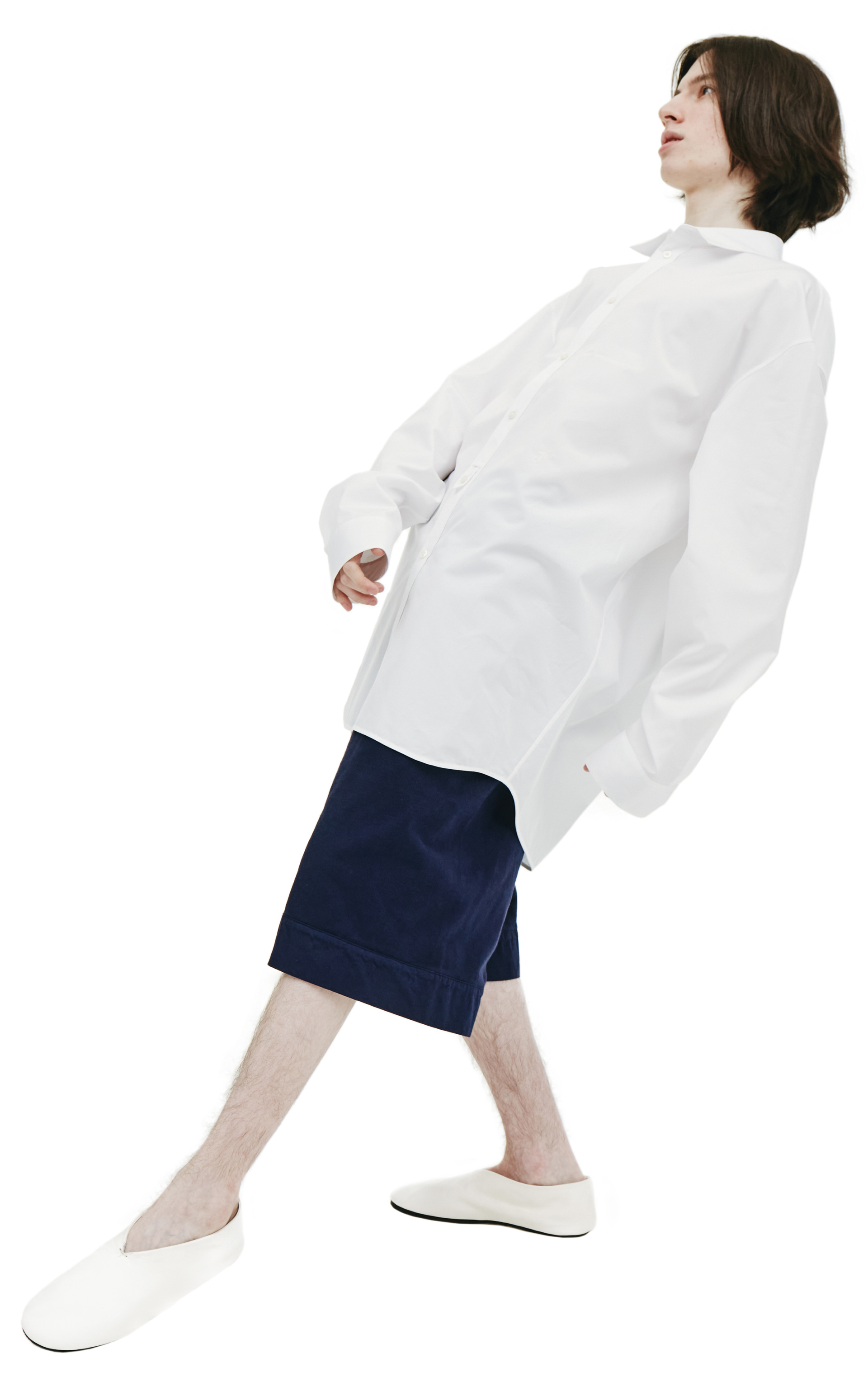 Jil Sander Оверсайз рубашка белого цвета