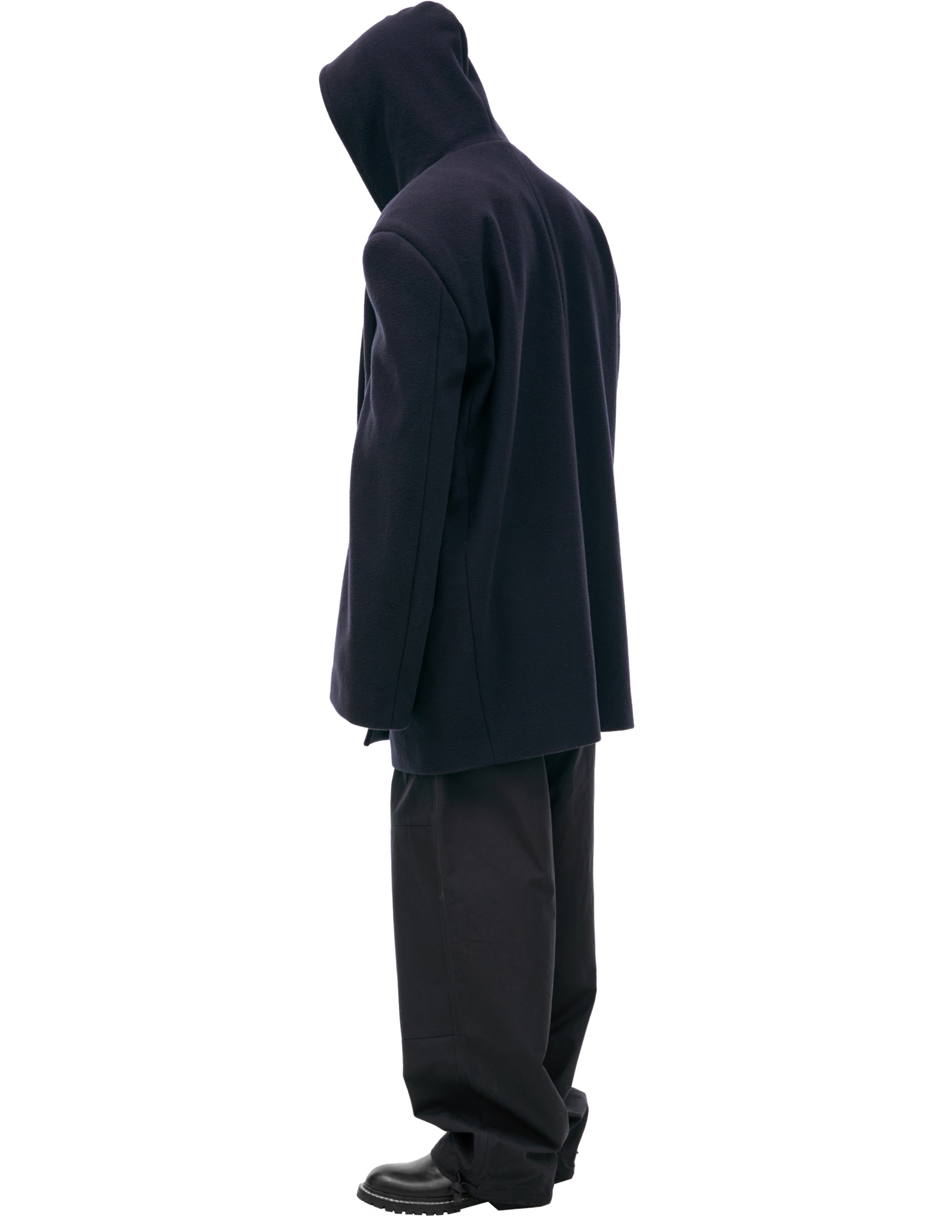 Balenciaga Пальто-852339/TQU14/4100 с капюшеном, карманы на груди,большой ворот,черный