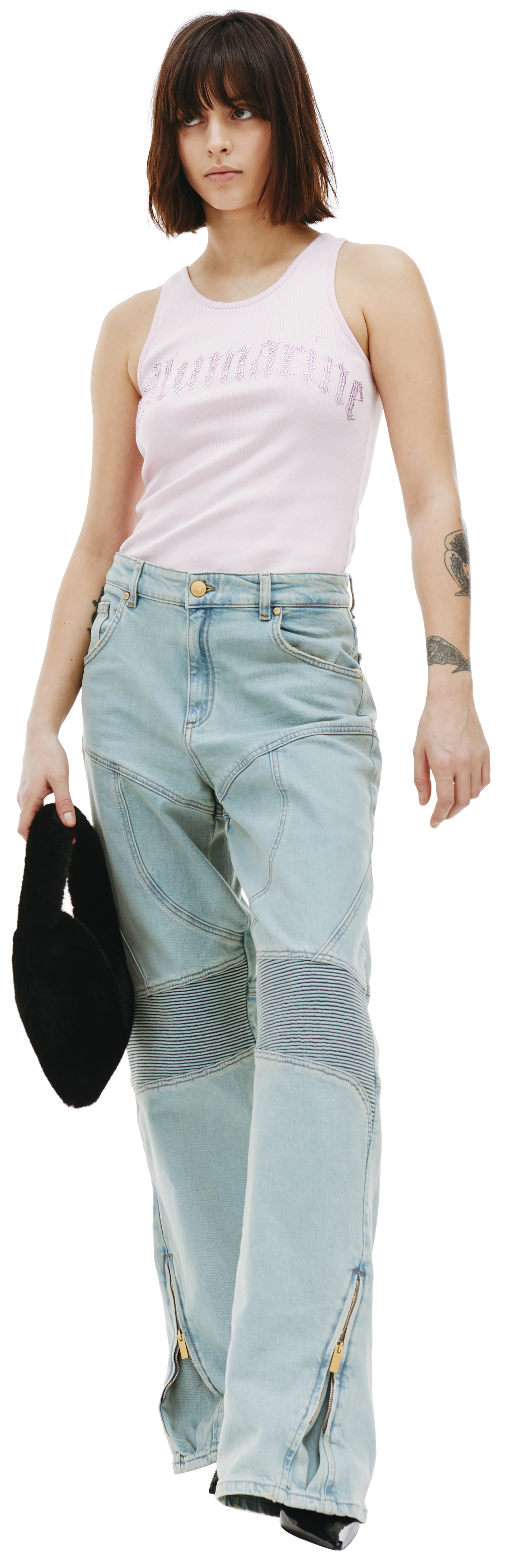 Blumarine Джинсы - байкеры с молниями