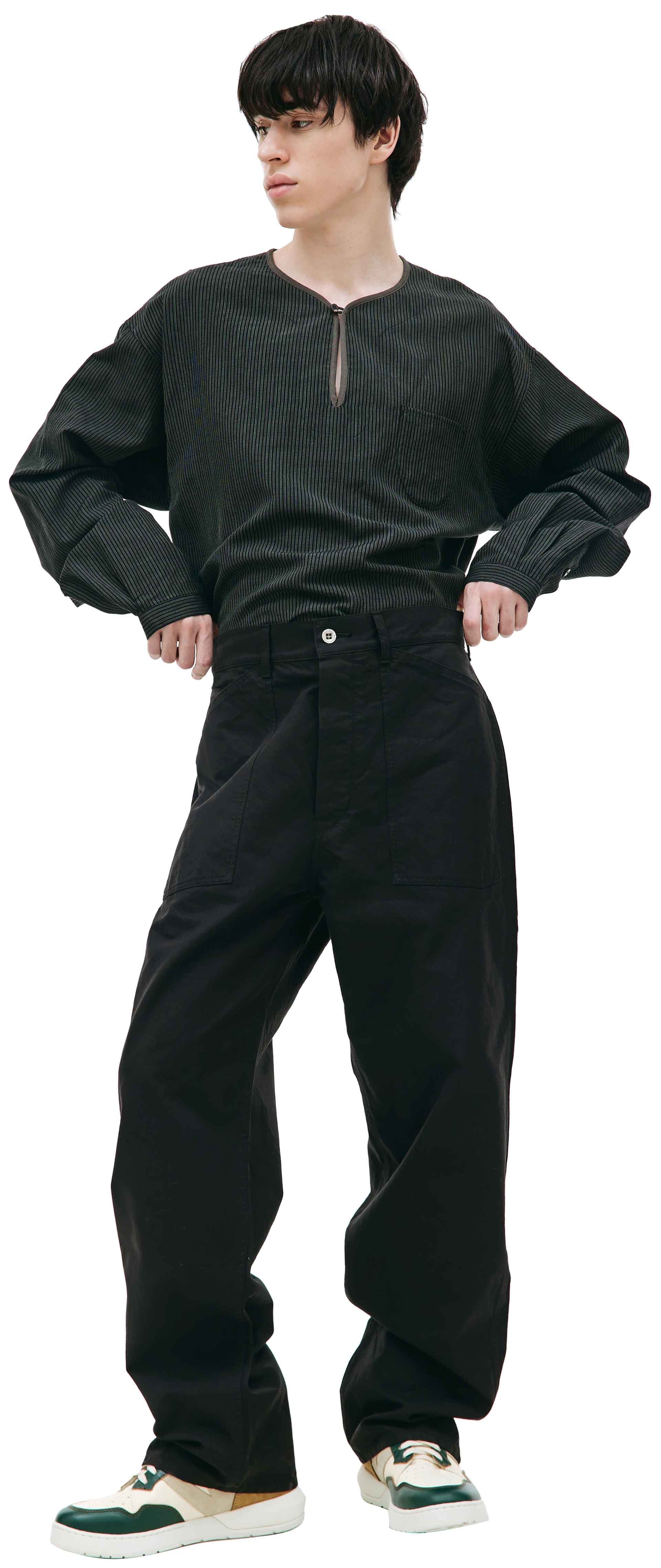 visvim Черные брюки Carpenter с накладными карманами