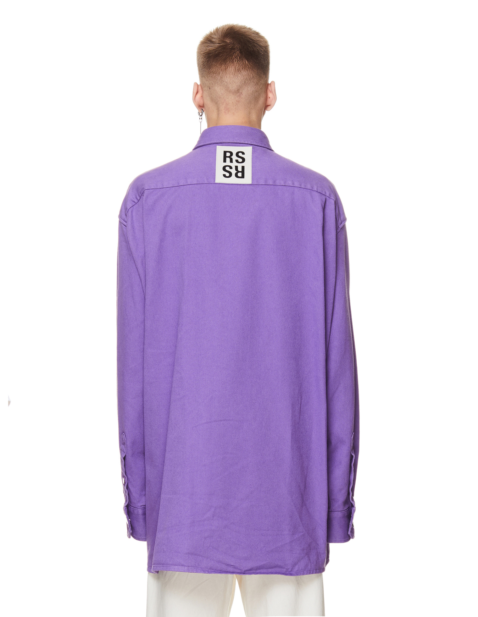 Raf Simons Рубашка oversize из лилового денима