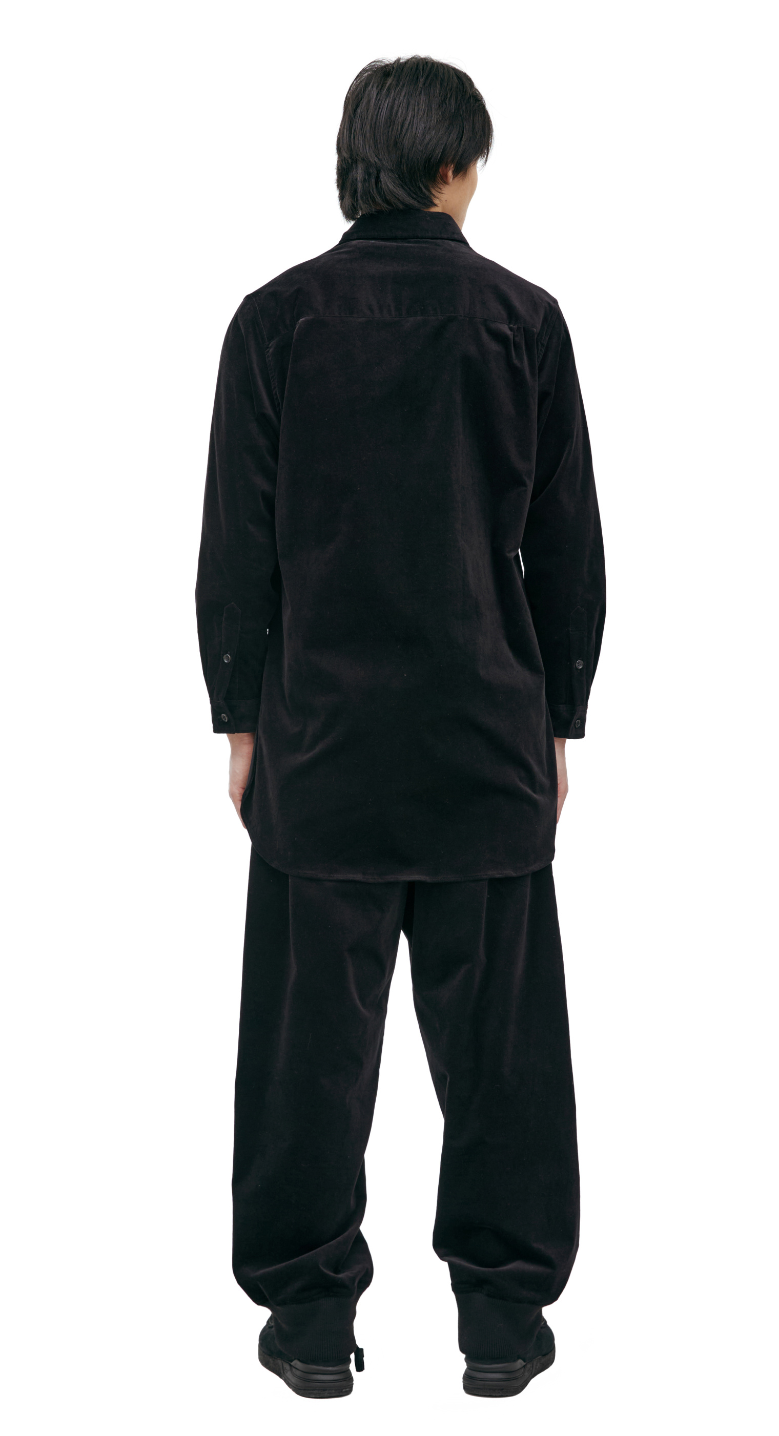 Yohji Yamamoto Черная рубашка из велюра