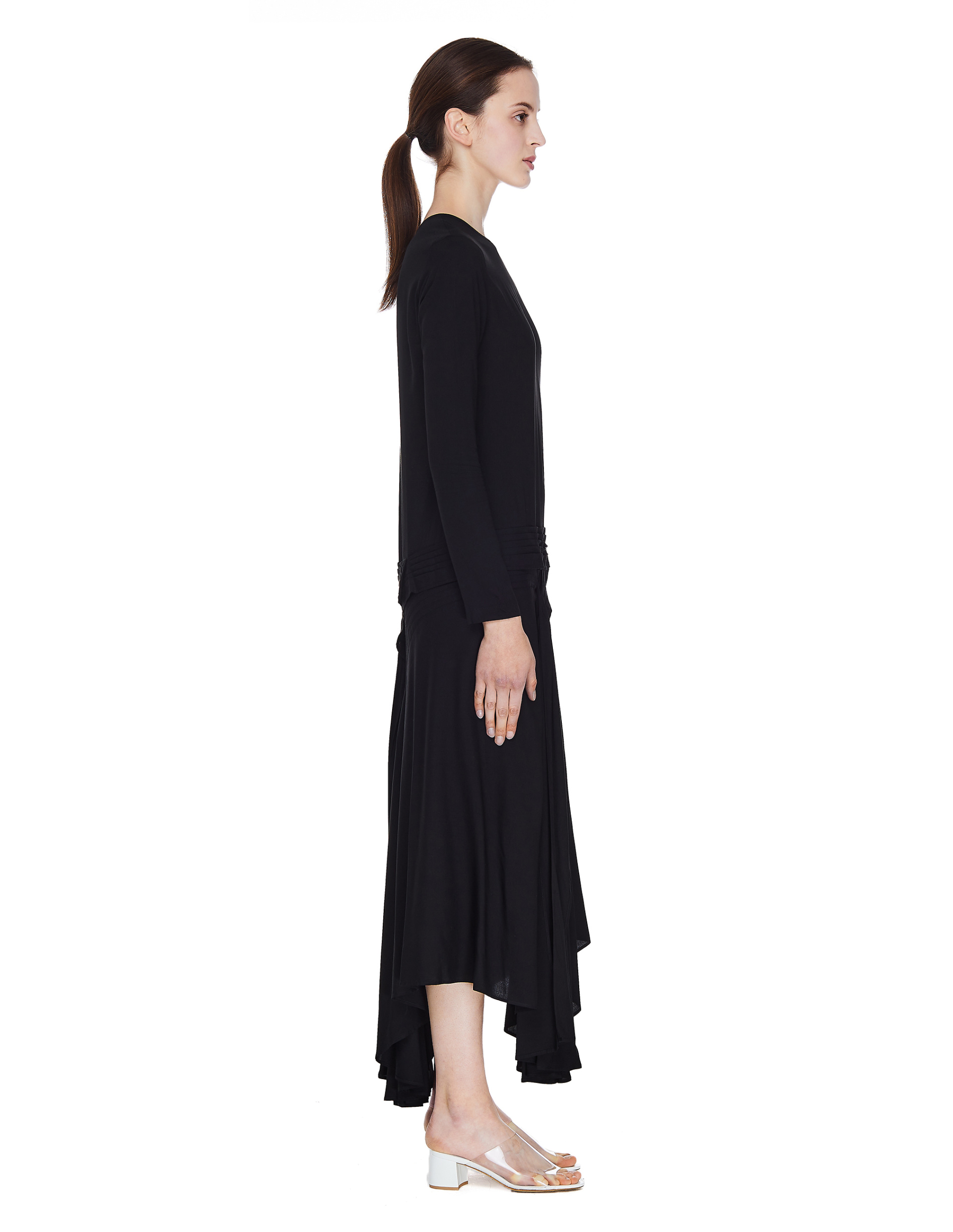 Yohji Yamamoto Черное платье с вшитым поясом