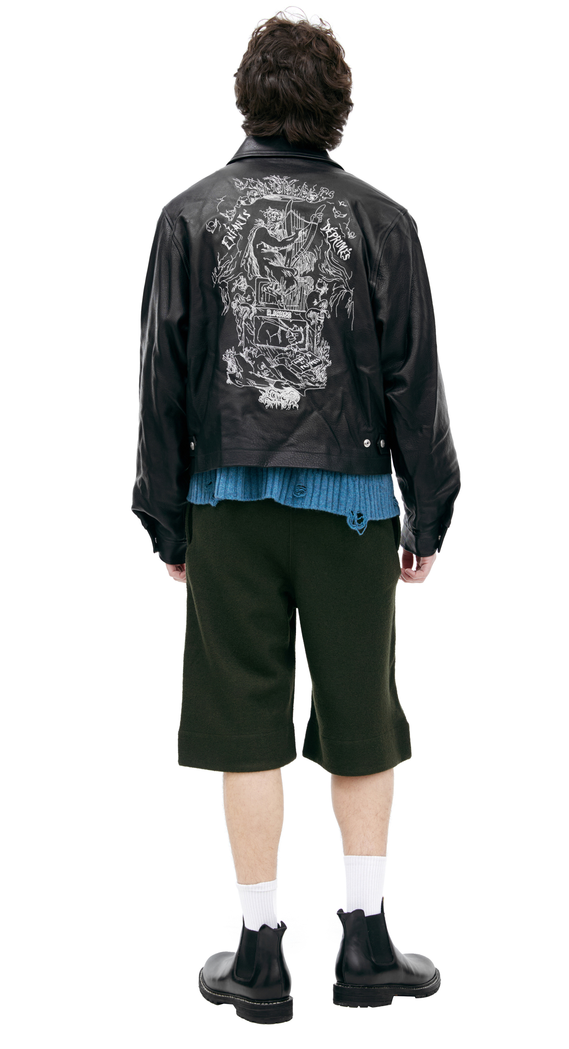 Enfants Riches Déprimés Кожаная куртка с вышивками