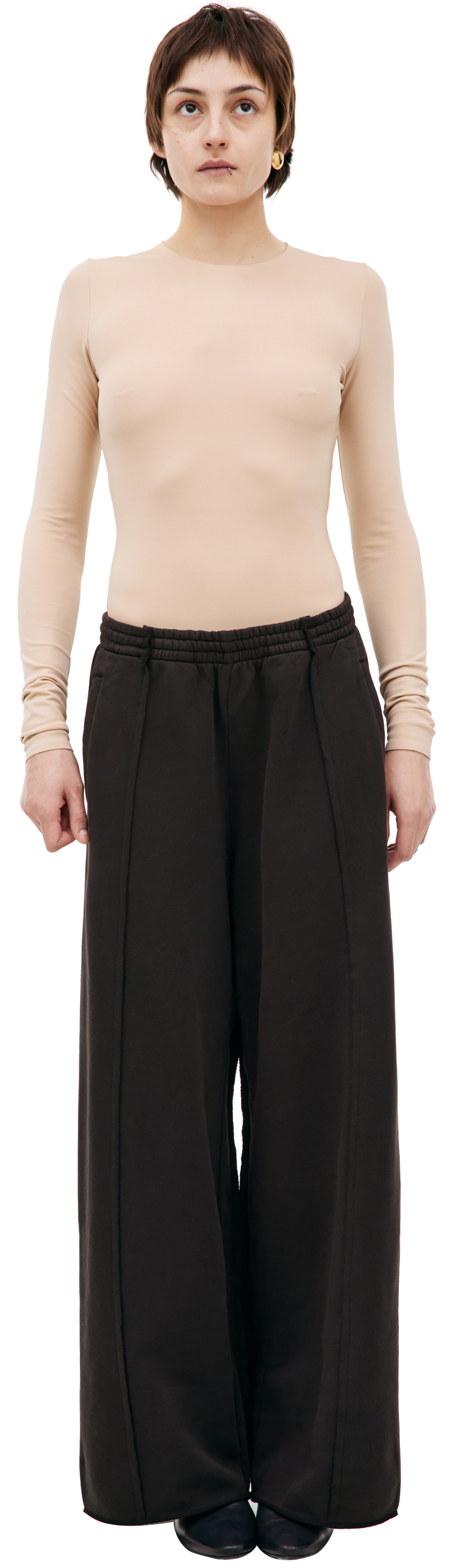 Maison Margiela Бежевое боди с длинным рукавом