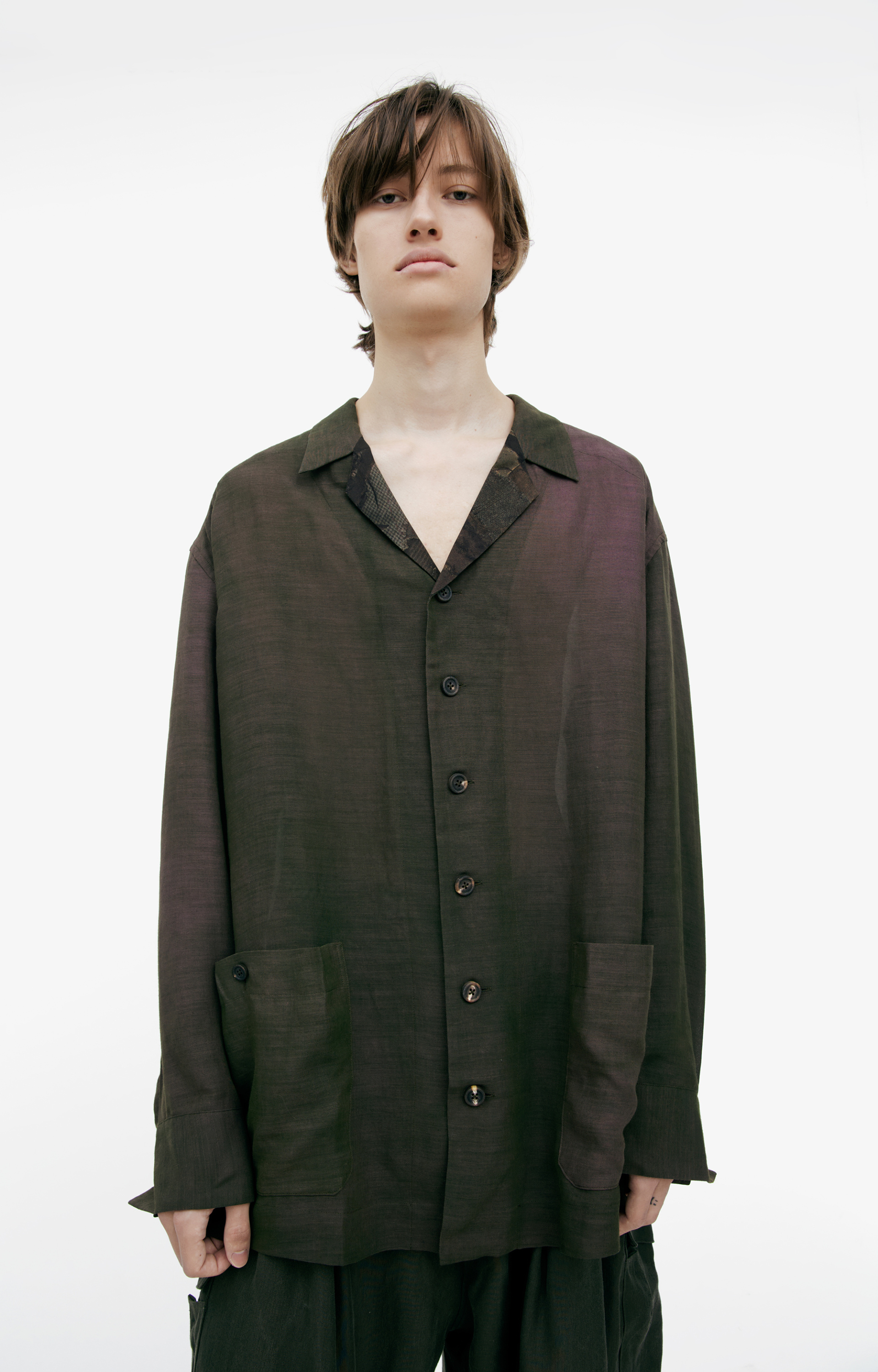 Ziggy Chen Комбинированная рубашка на пуговицах