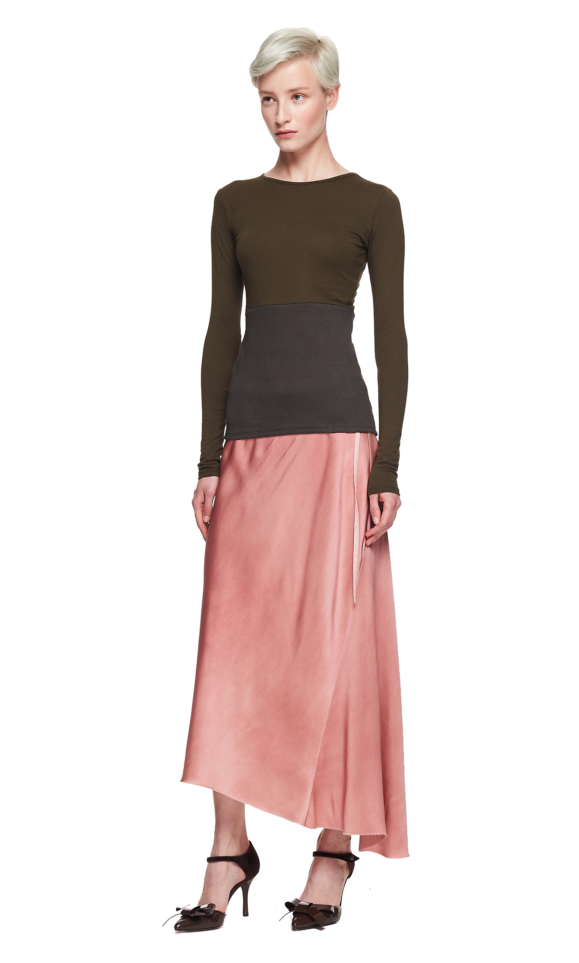 Haider Ackermann Зеленый лонгслив с трикотажным корсетом