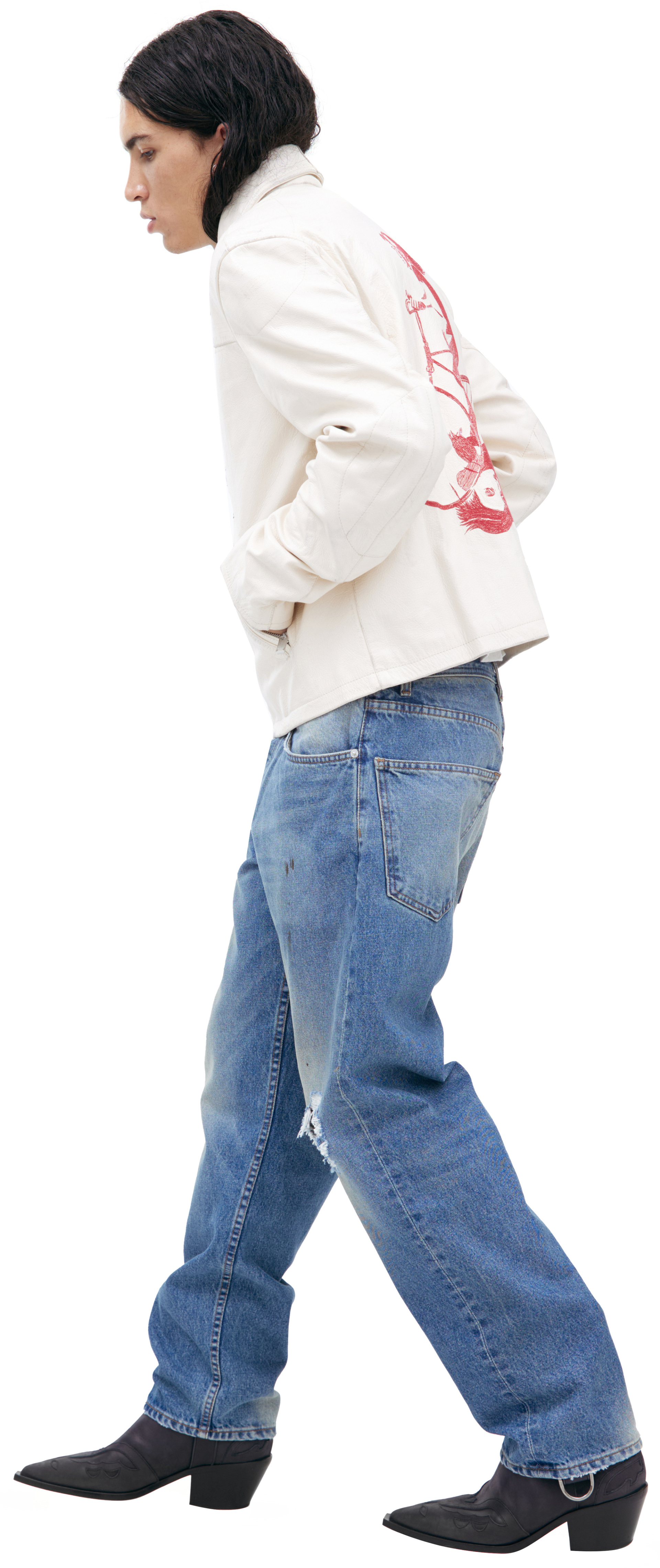 Enfants Riches Déprimés Кожаная куртка с иероглифами