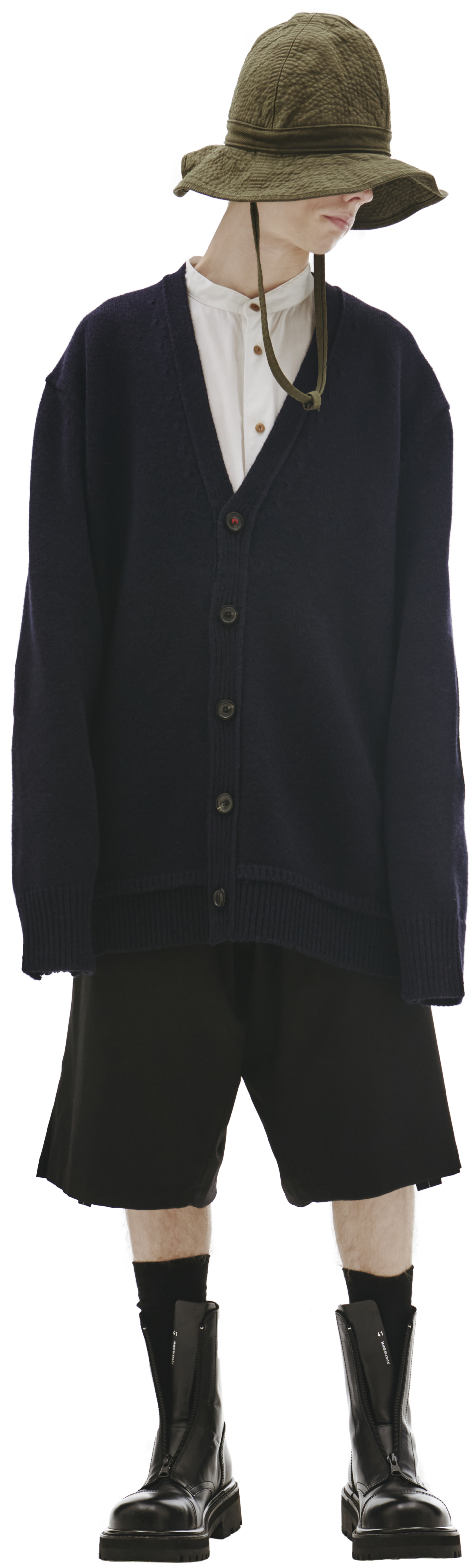 Maison Margiela Синий кардиган из шерсти