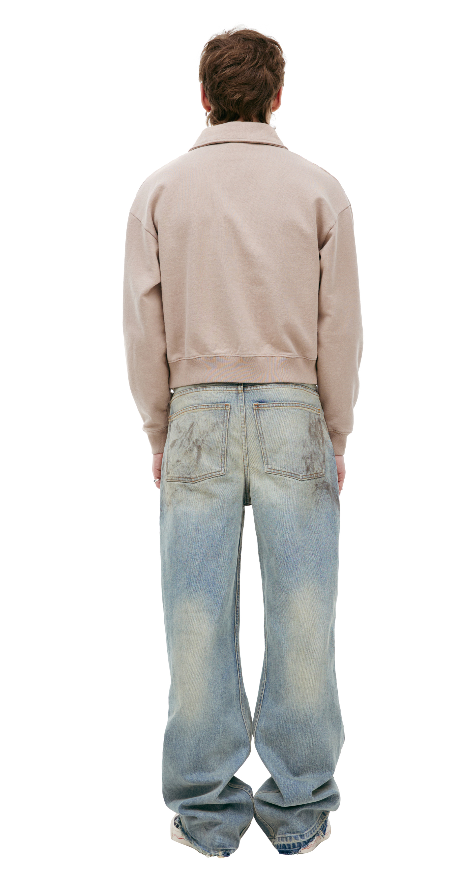 SPORTY & RICH Бежевое поло с длинным рукавом