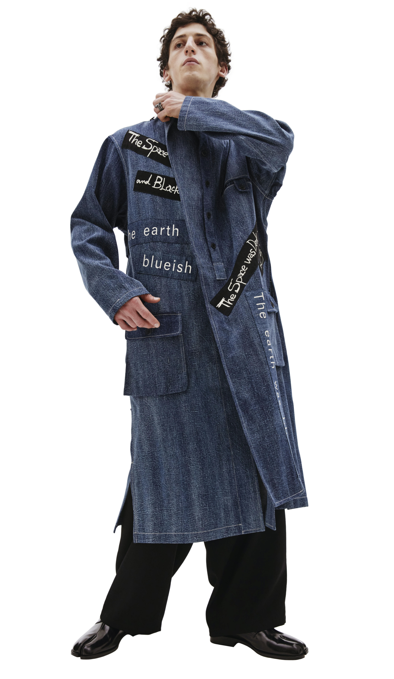 Yohji Yamamoto Синее джинсовое пальто