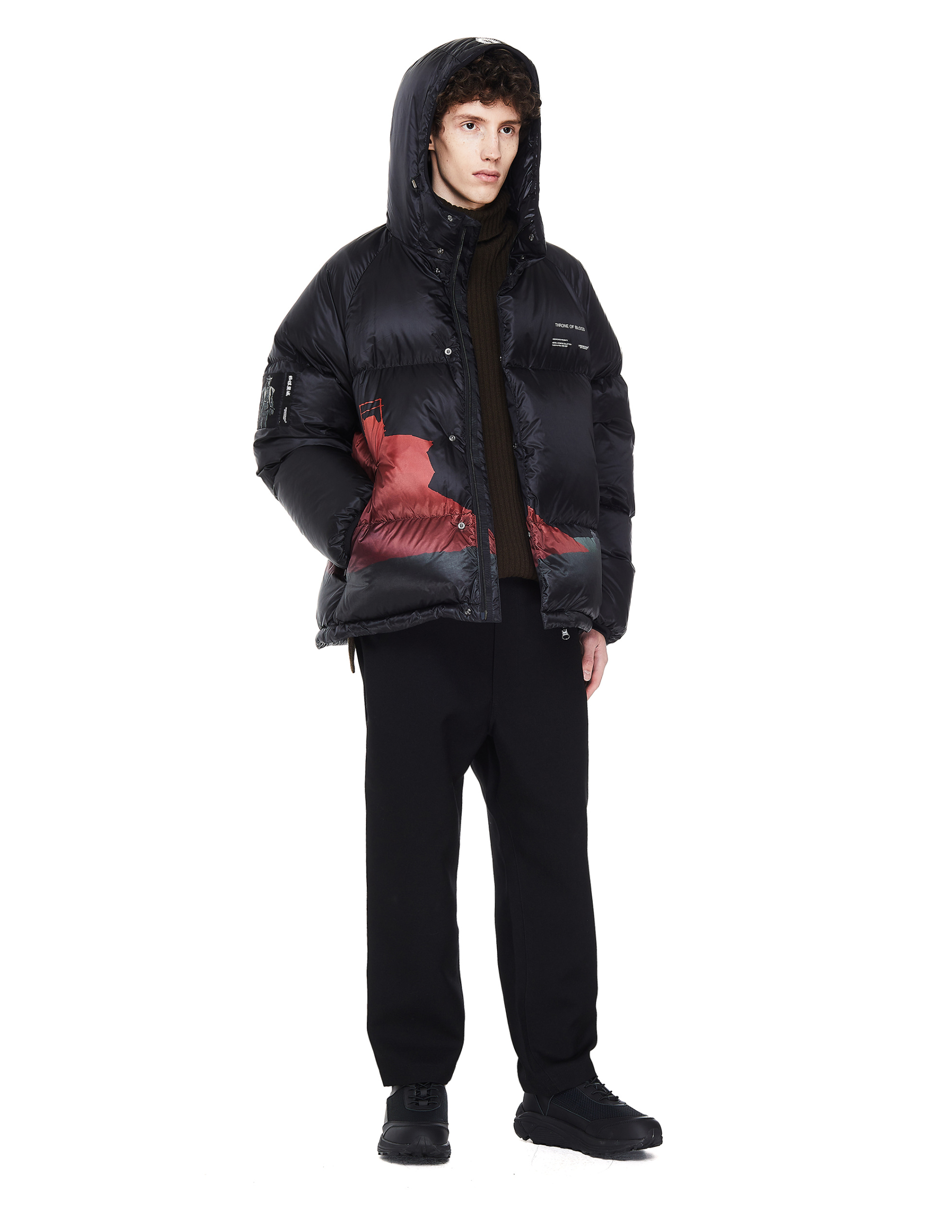 Undercover Пуховик с капюшоном и принтом