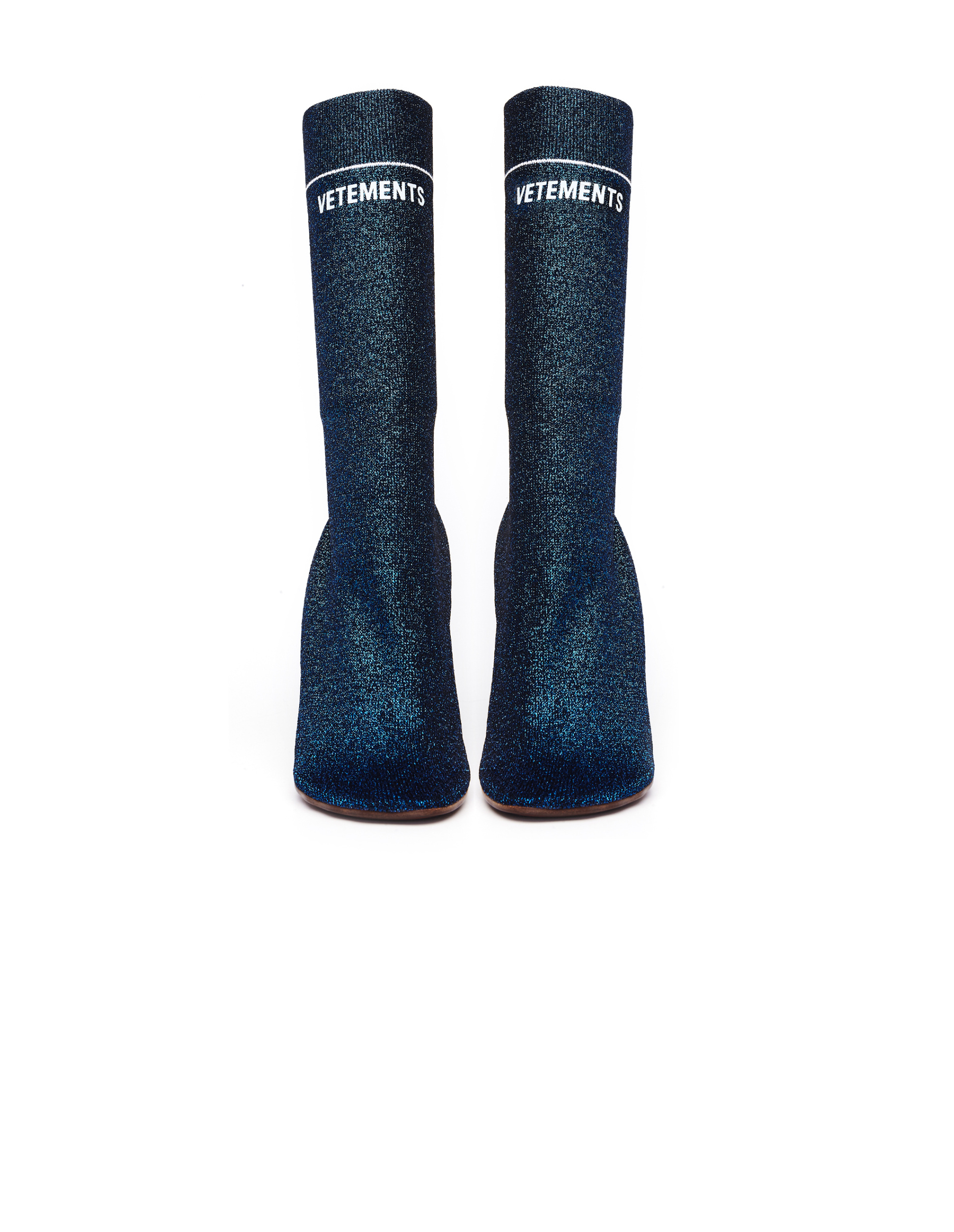 VETEMENTS Ботильоны-носки с люрексом