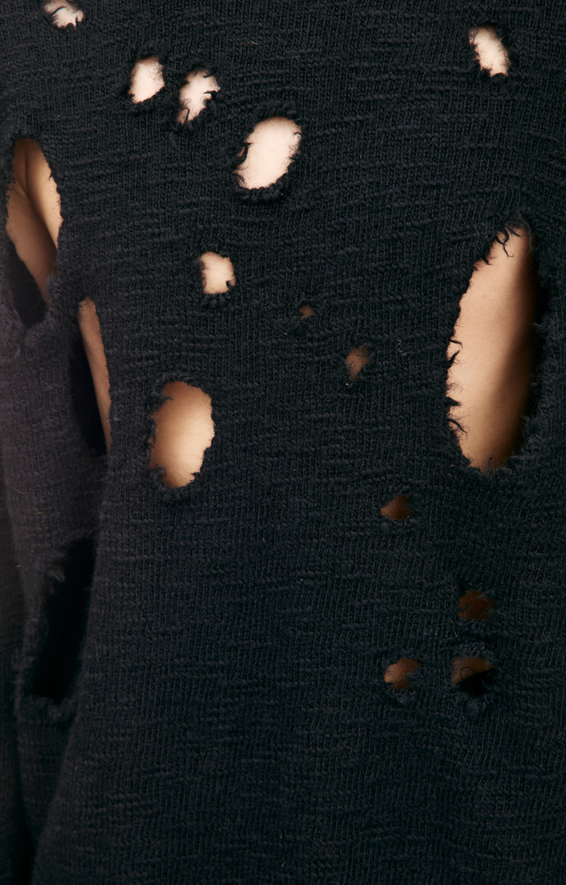 Comme des Garcons Рваный свитер из шерсти