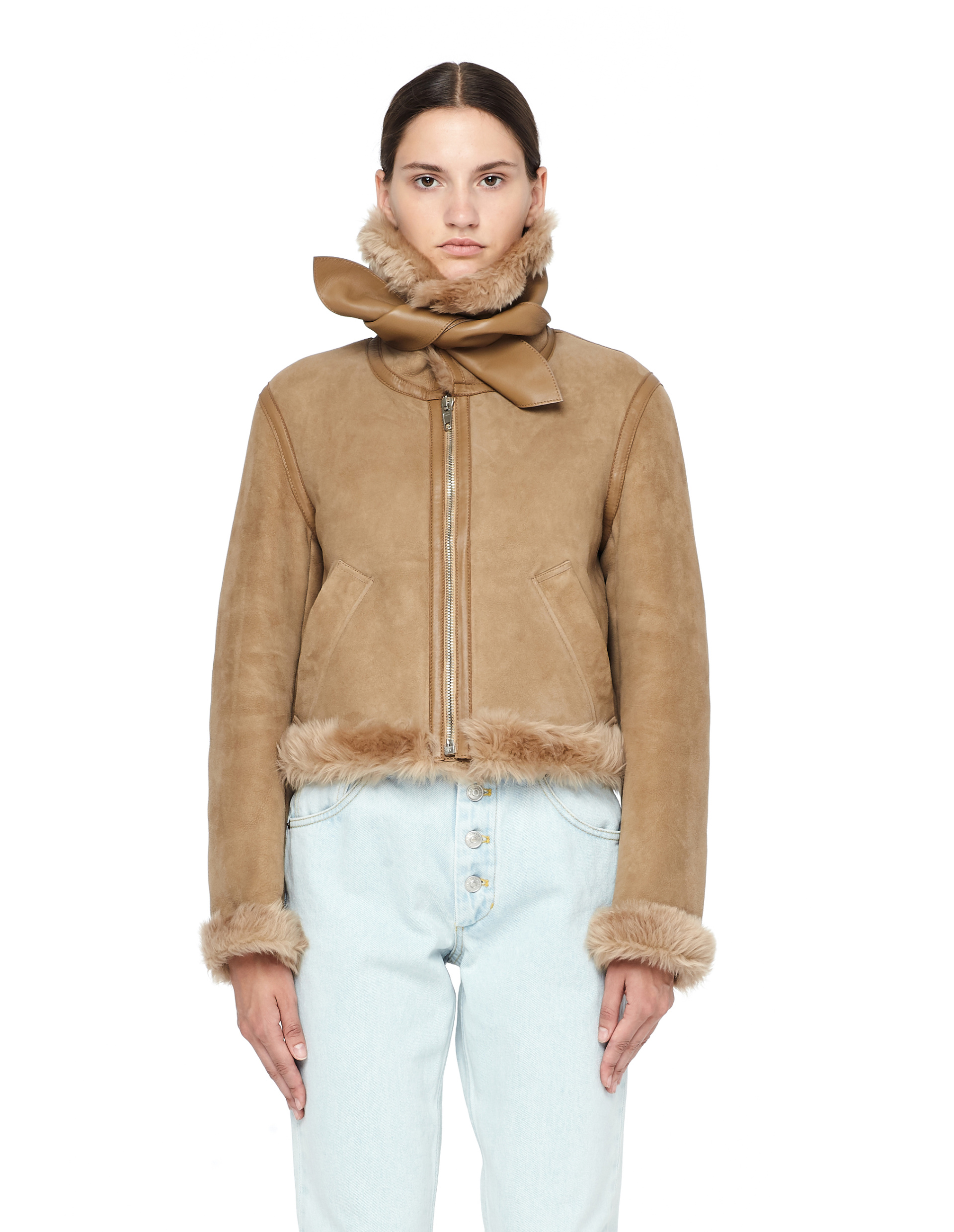 Balenciaga Дубленка с шарфом-галстуком